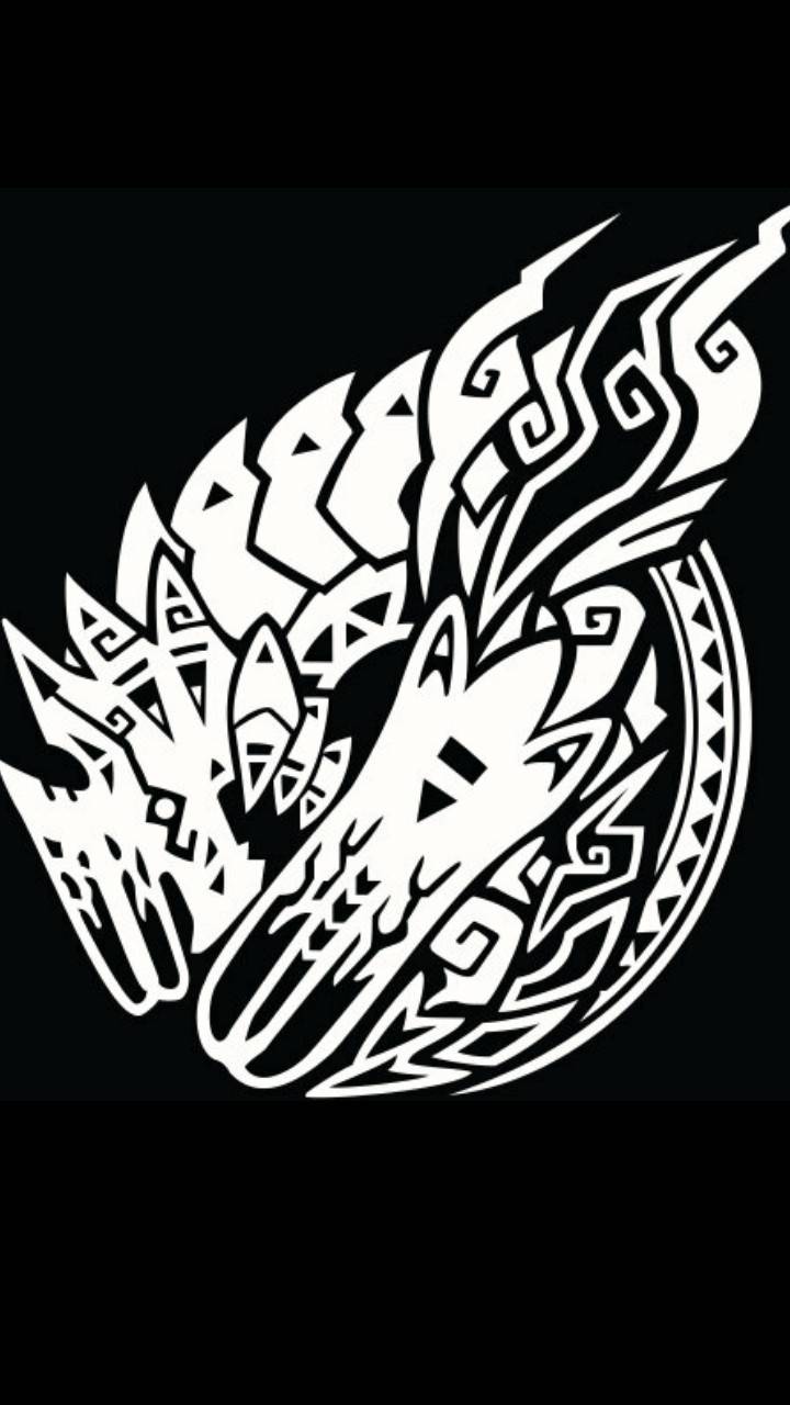Icona tribale Brachydios bianco nero, 720x1280 Full HD Verticale, iPhone