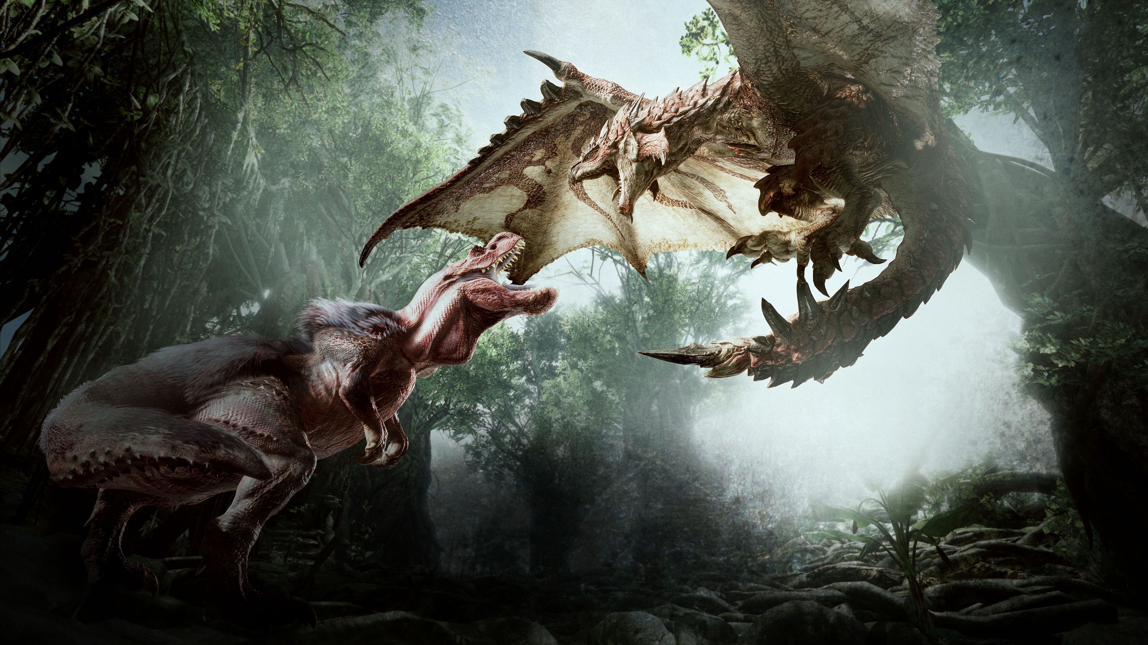 Monster Hunter World, mostri nella giungla, 3840x2160 Ultra HD, PC
