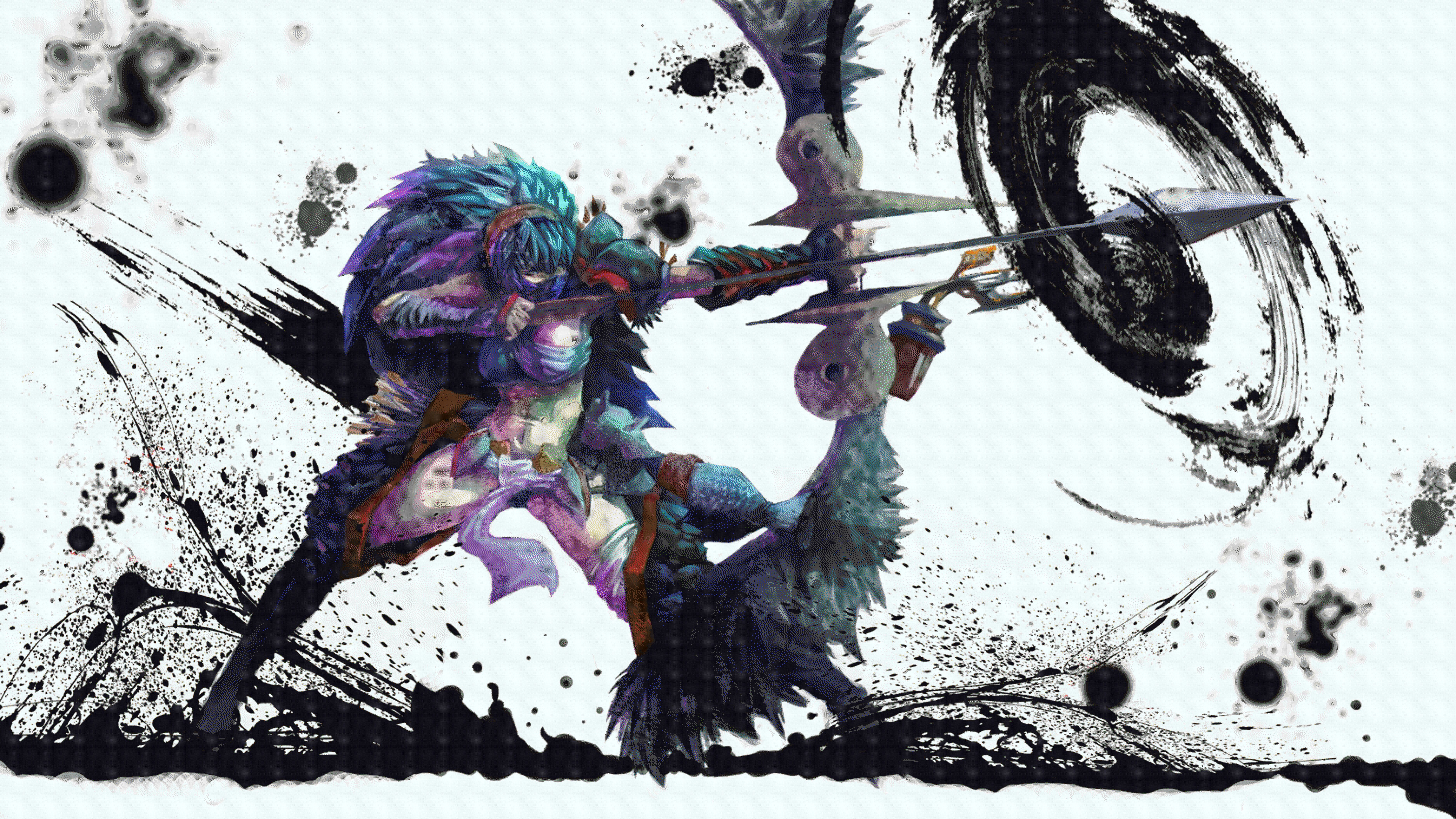 Mostro Monster Hunter con arco, 7500x4220 Ultra HD, PC