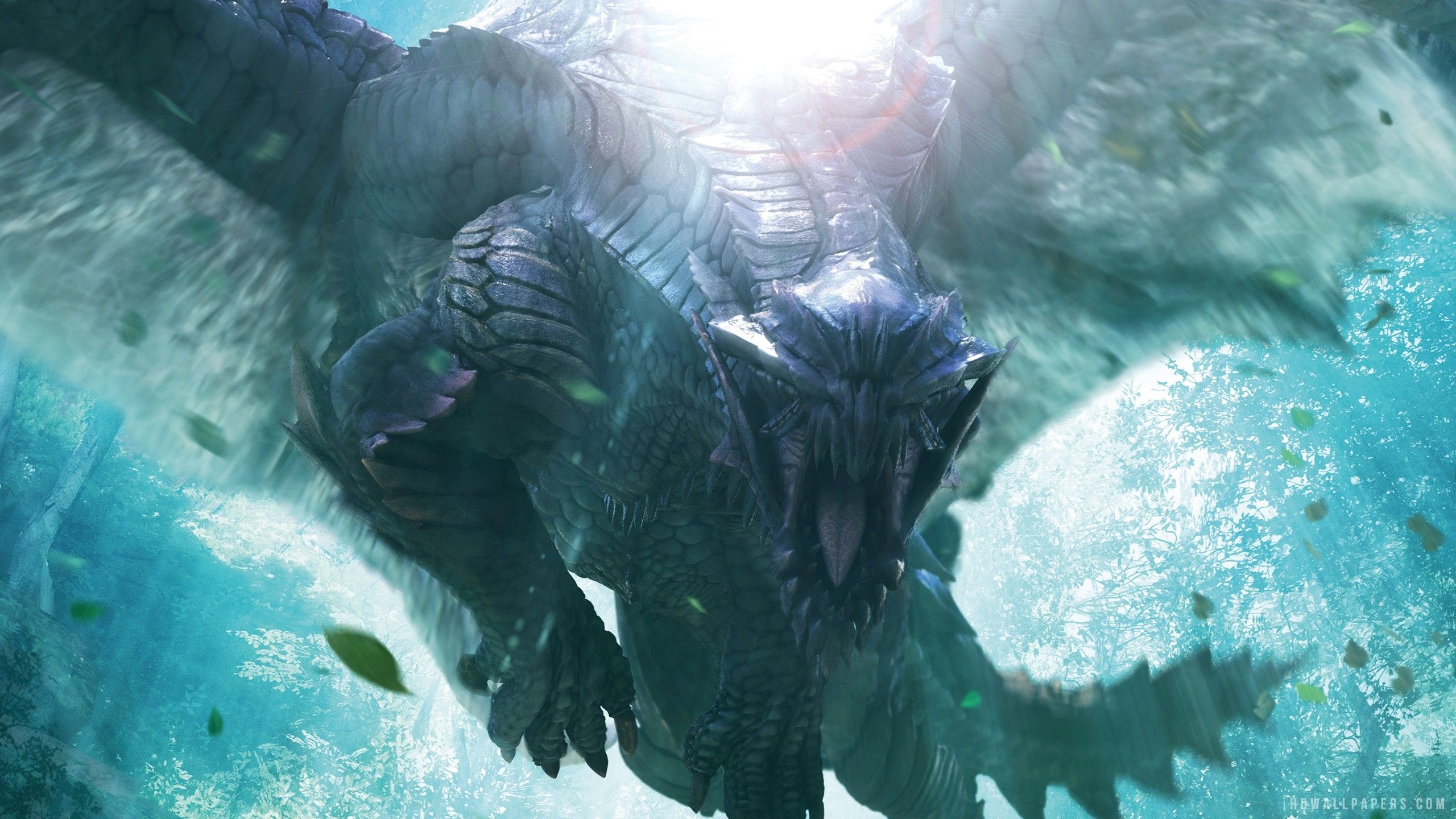 Mostro drago acquatico blu, 2560x1440 2K QHD, Monitor Gaming