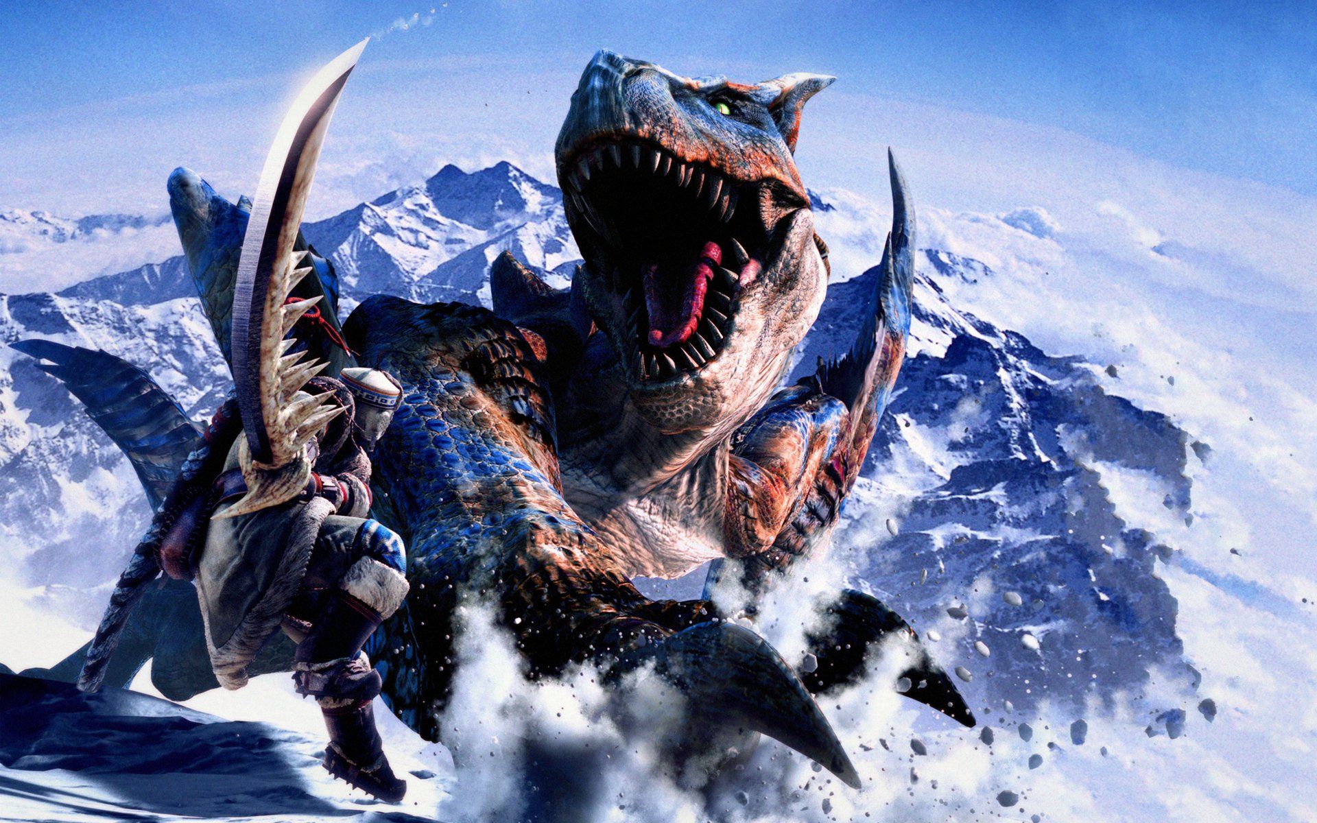 Drago Monster Hunter montagne innevate, 1920x1200 Full HD+ WUXGA, PC Desktop