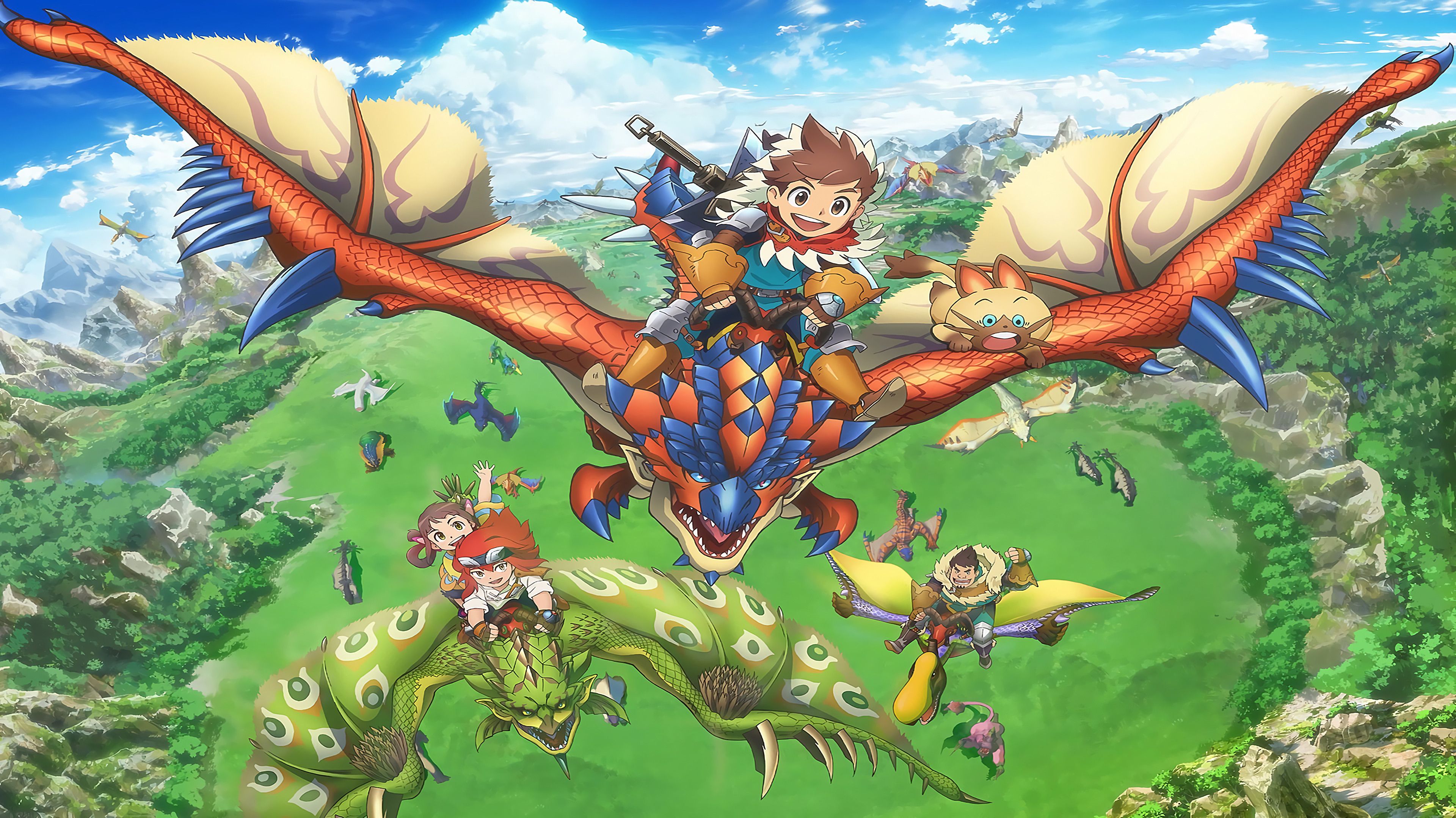 Monster Hunter Stories personaggi drago, 3840x2160 4K Ultra HD, Desktop