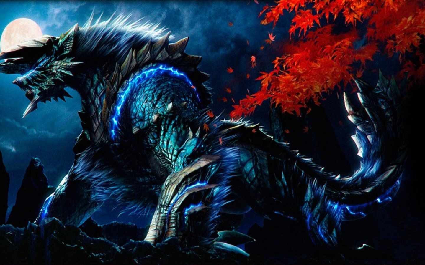 Monster Hunter creatura blu notturna, 1440x900 720p, Monitor Gaming
