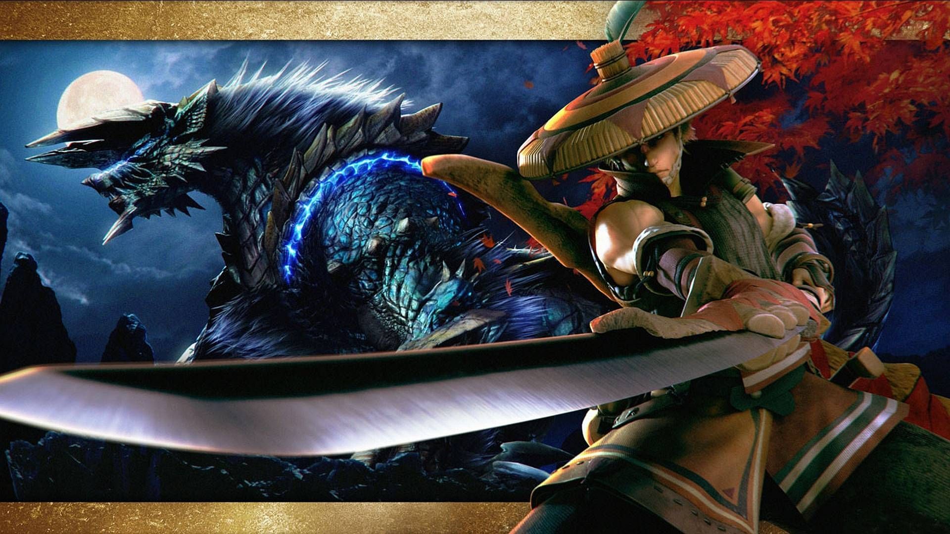 Cacciatore con spada e mostro drago, 1920x1080 Full HD 1080p, PC