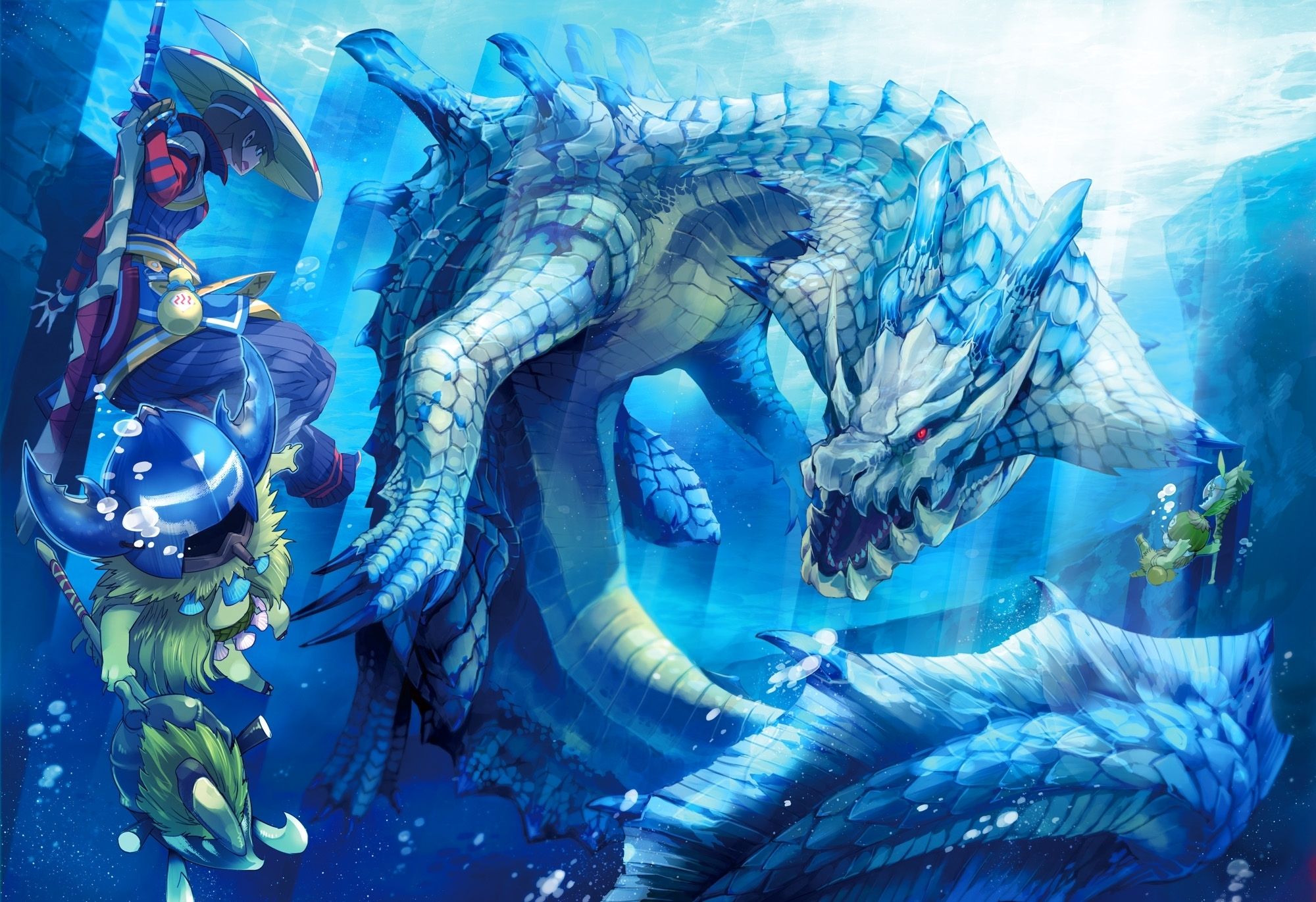 Monster Hunter drago acqua blu, 2000x1371 Hi-Res, PC