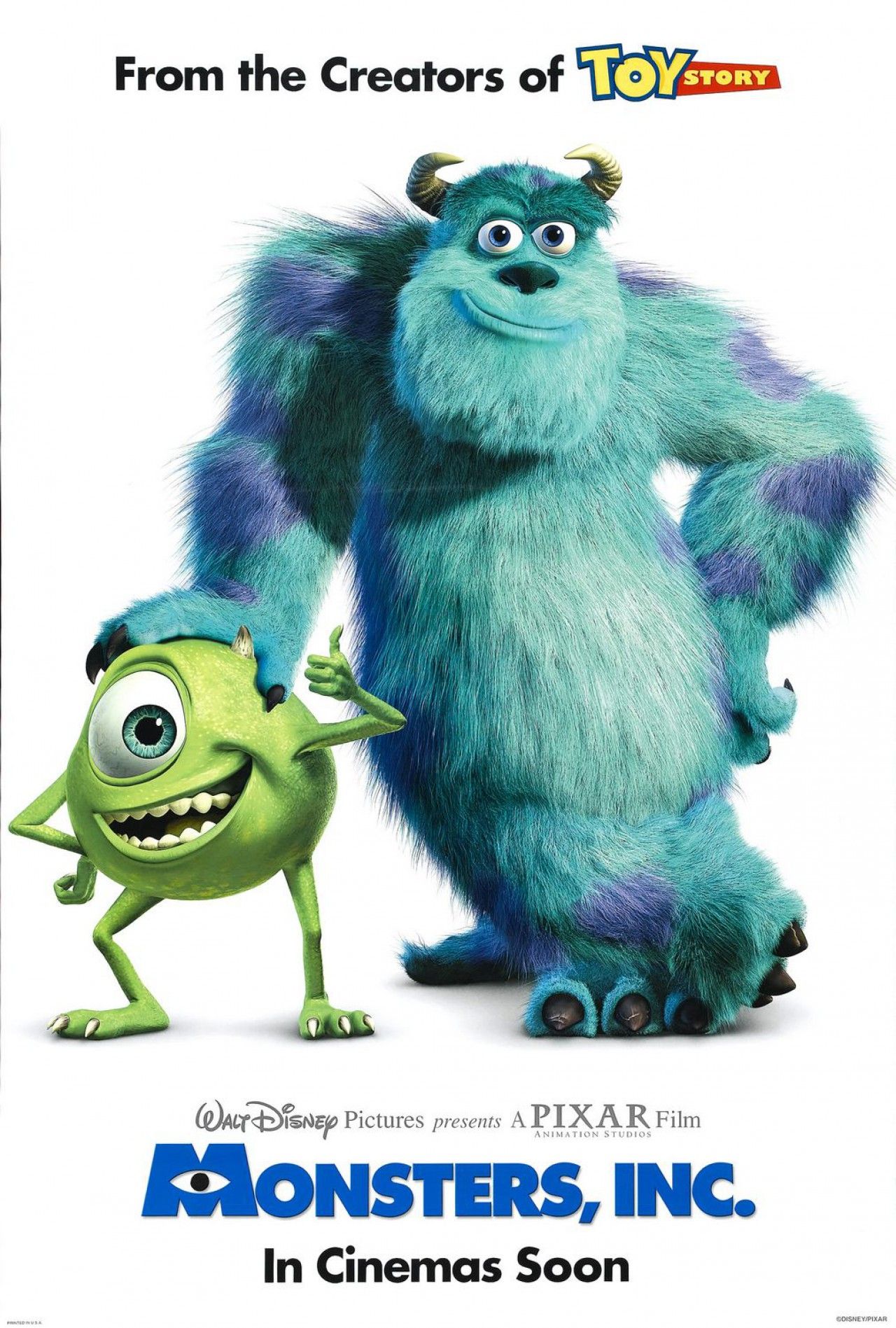 Poster Monsters Inc Sulley Mike, 1280x1897 Full HD Verticale, iPhone
