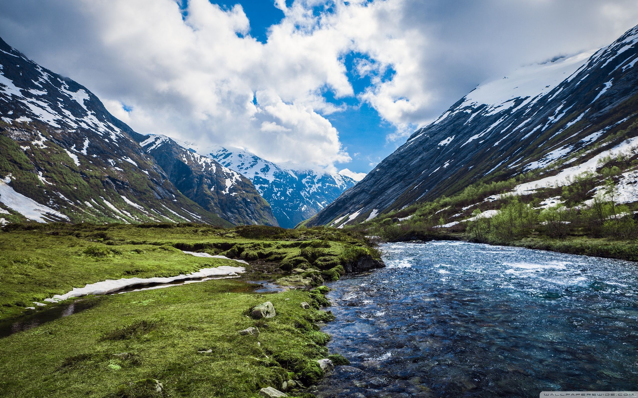 Valle montana con fiume Norvegia, 2560x1600 WQXGA, PC