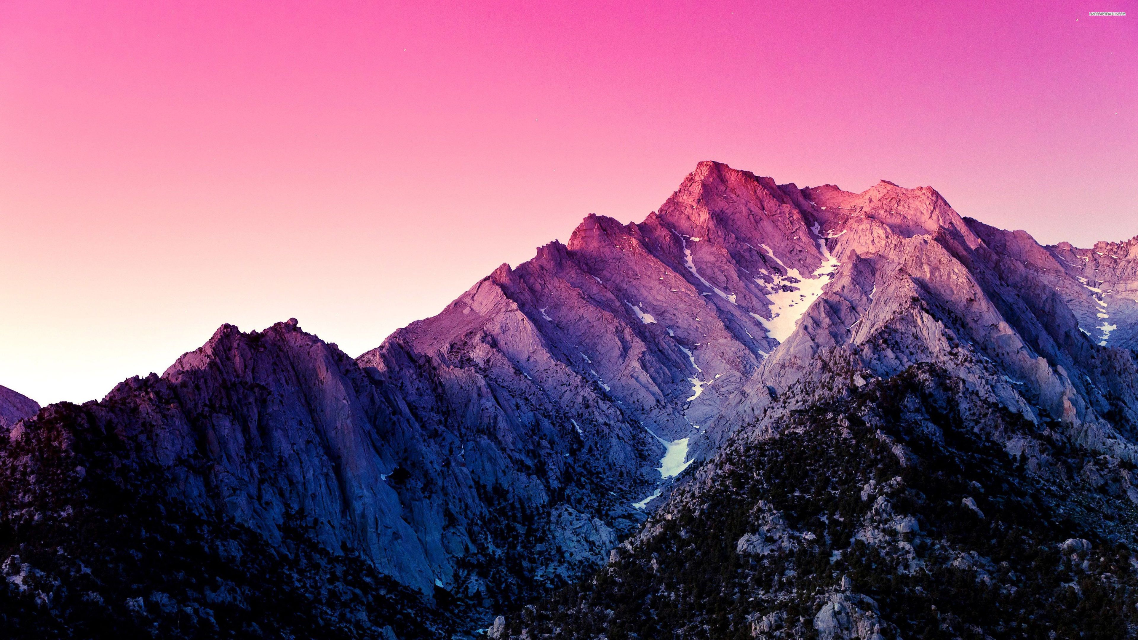Montagna con cielo rosa, 3840x2160 Ultra HD, 4K TV