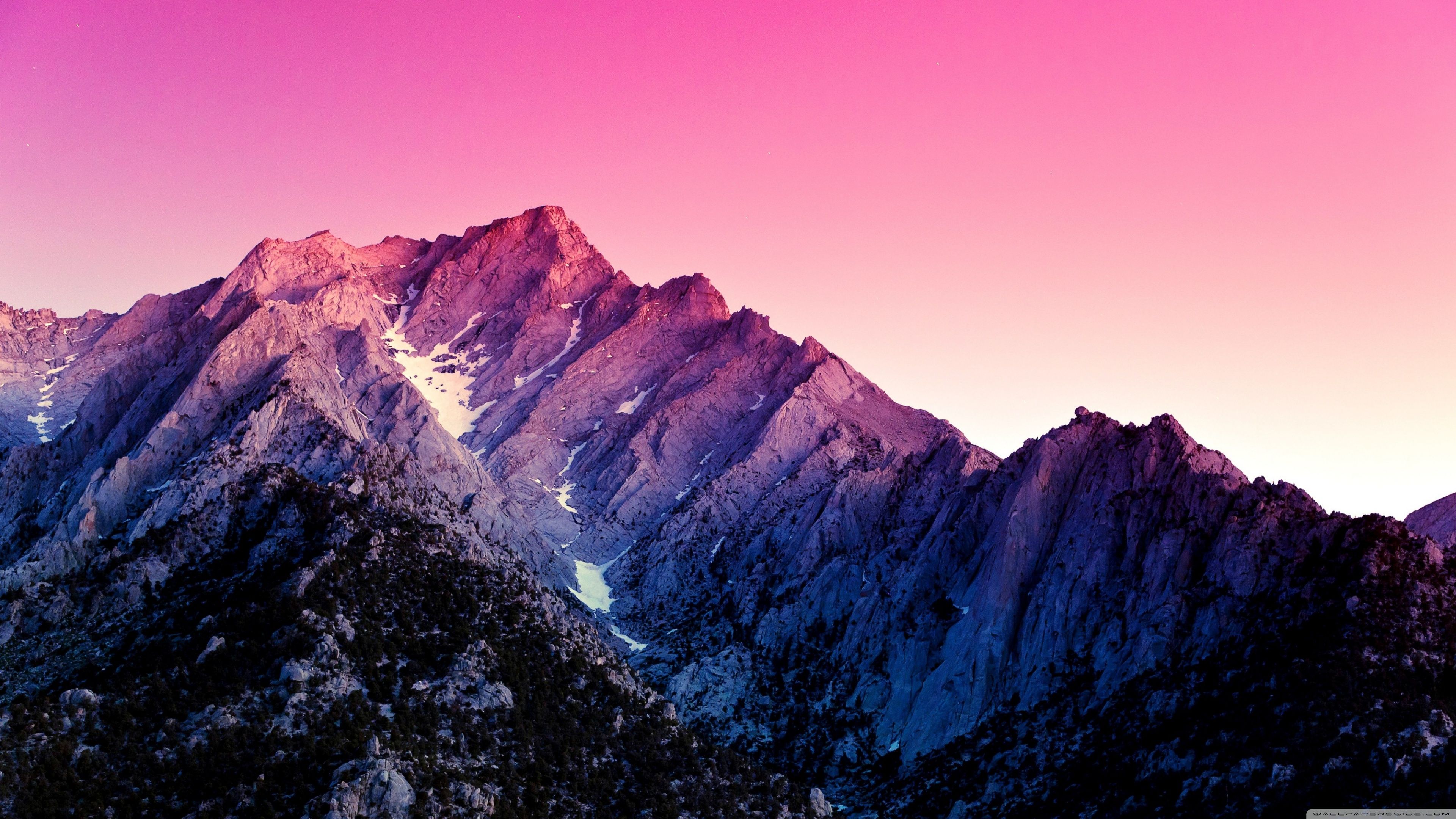 Montagna con cielo rosa, 3840x2160 4K Ultra HD, Monitor 4K