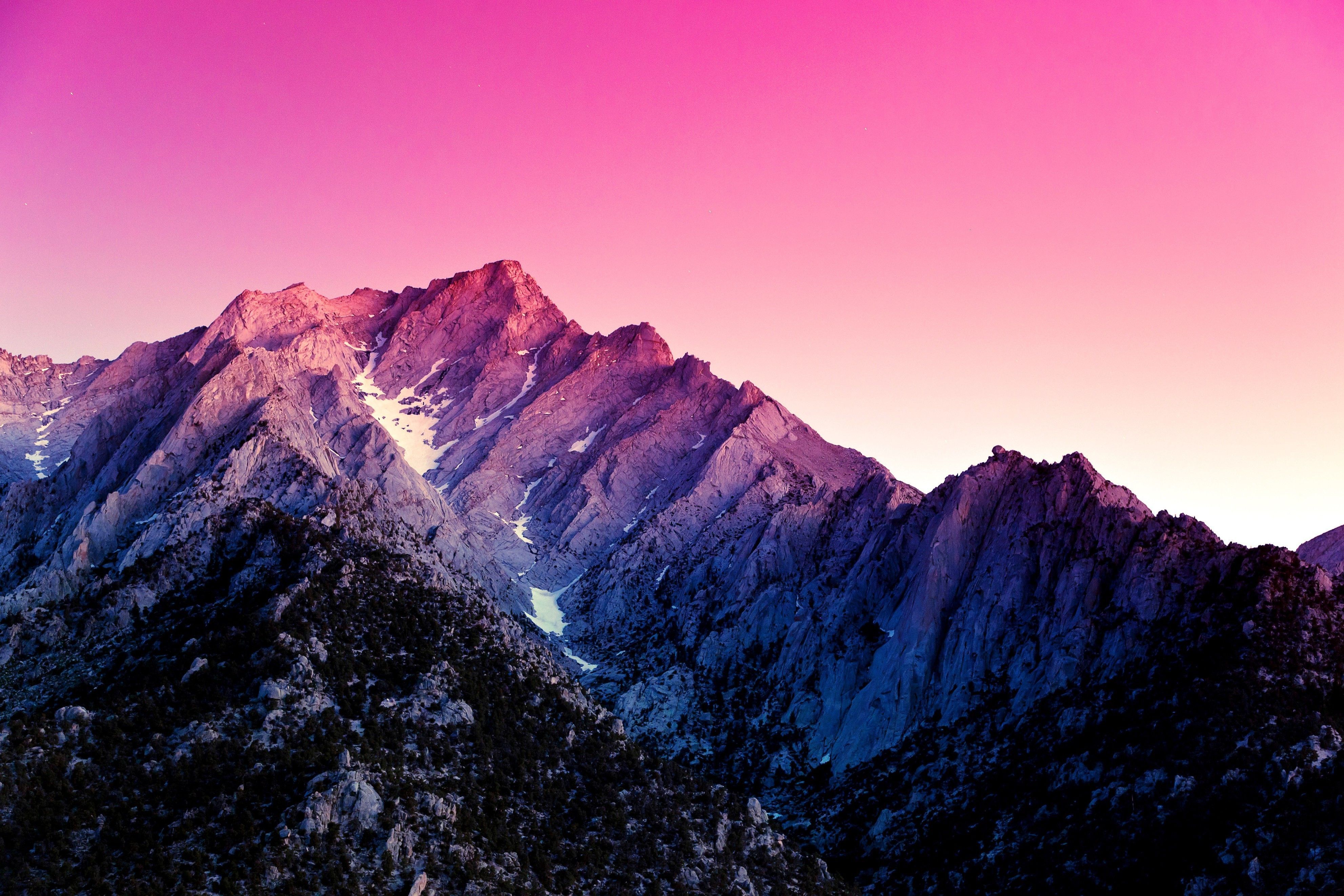 Montagna cielo rosa viola, 3966x2644 4K, Smart TV 4K