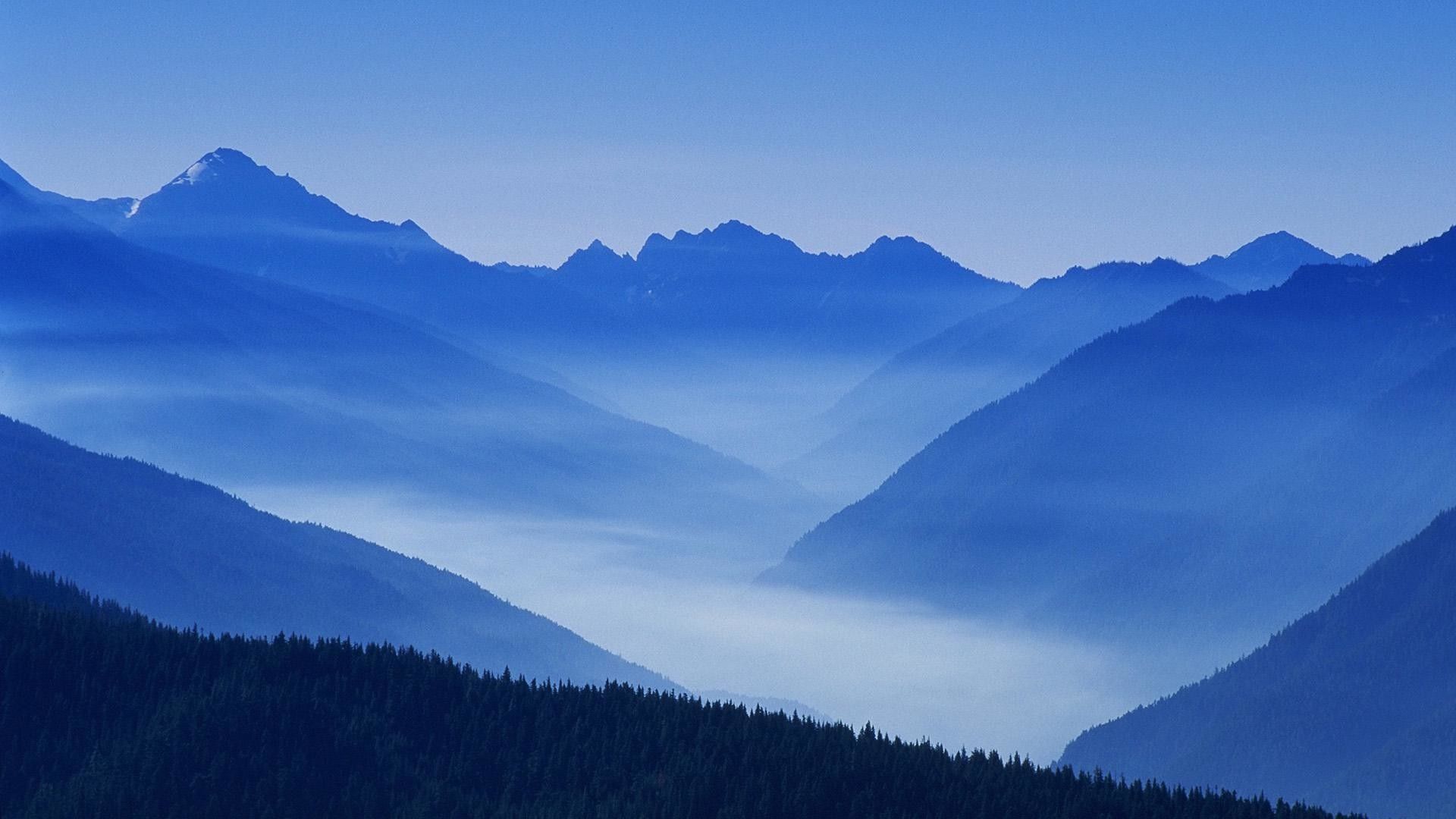 Montagne blu con nebbia, 1920x1080 1080p, PC