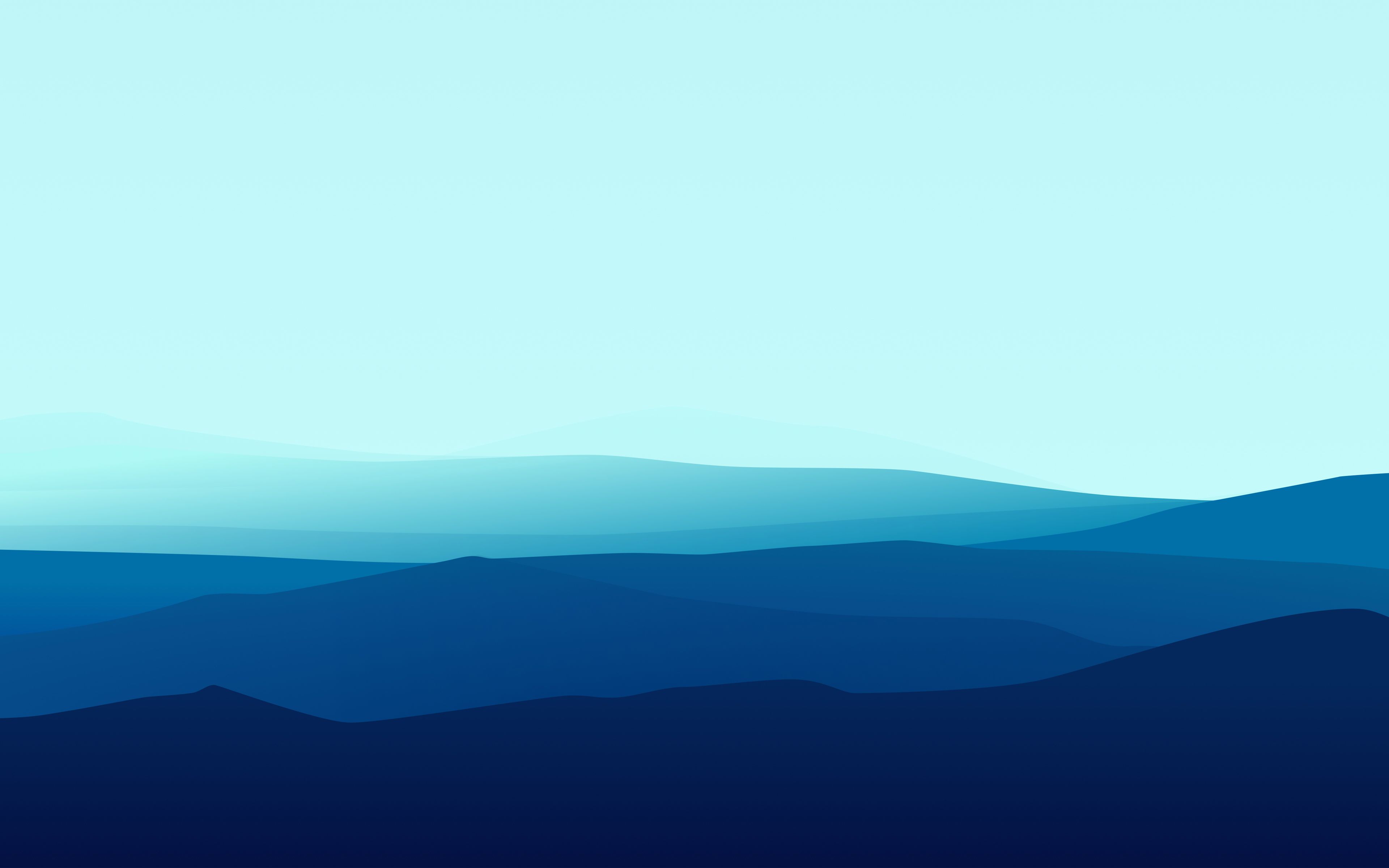 Montagne blu minimaliste sfumate, 3840x2400 UHD, PC 4K