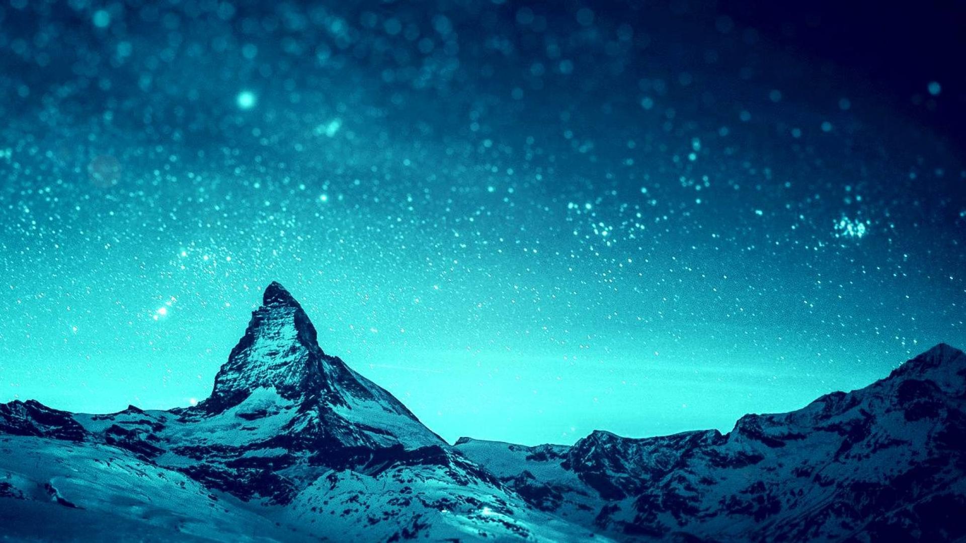 Montagna innevata blu notte, 1920x1080 Full HD 1080p, Laptop