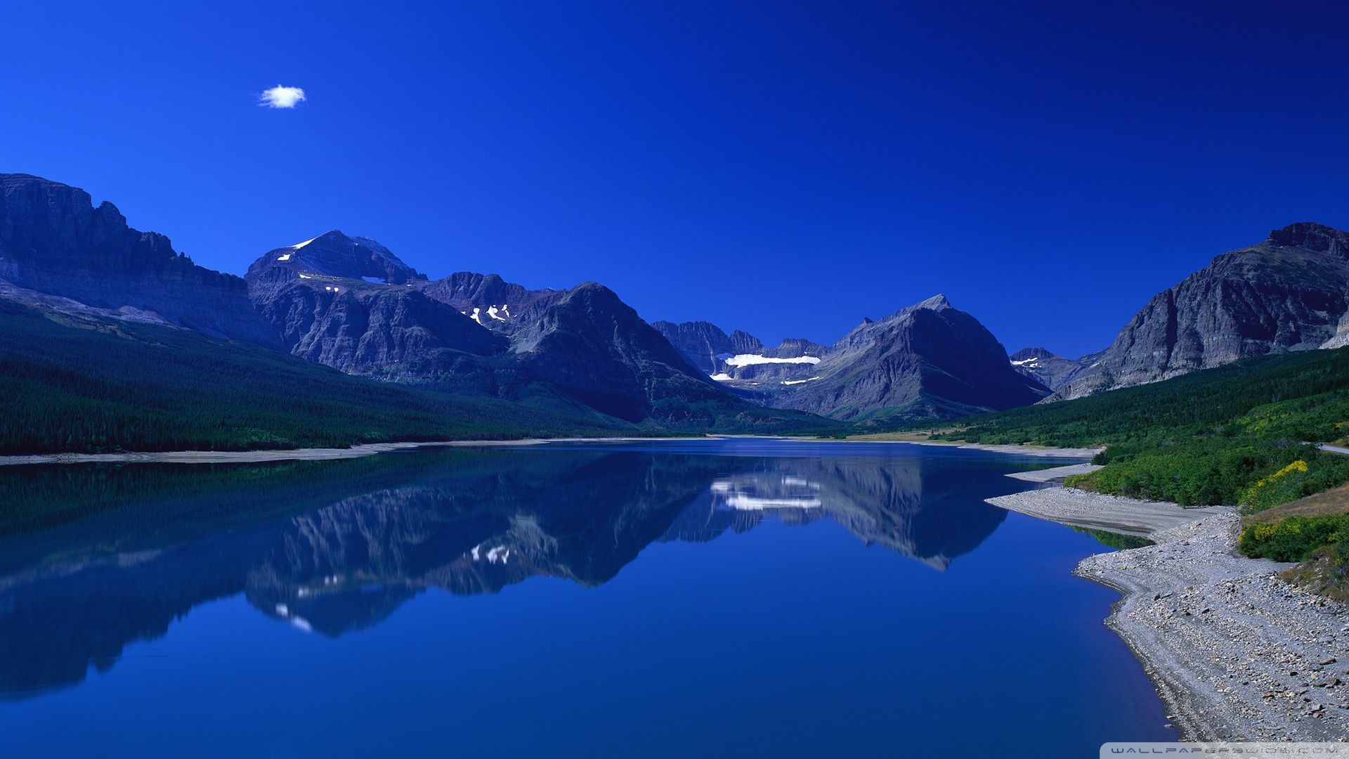 Montagne blu con lago, 1920x1080 1080p, PC