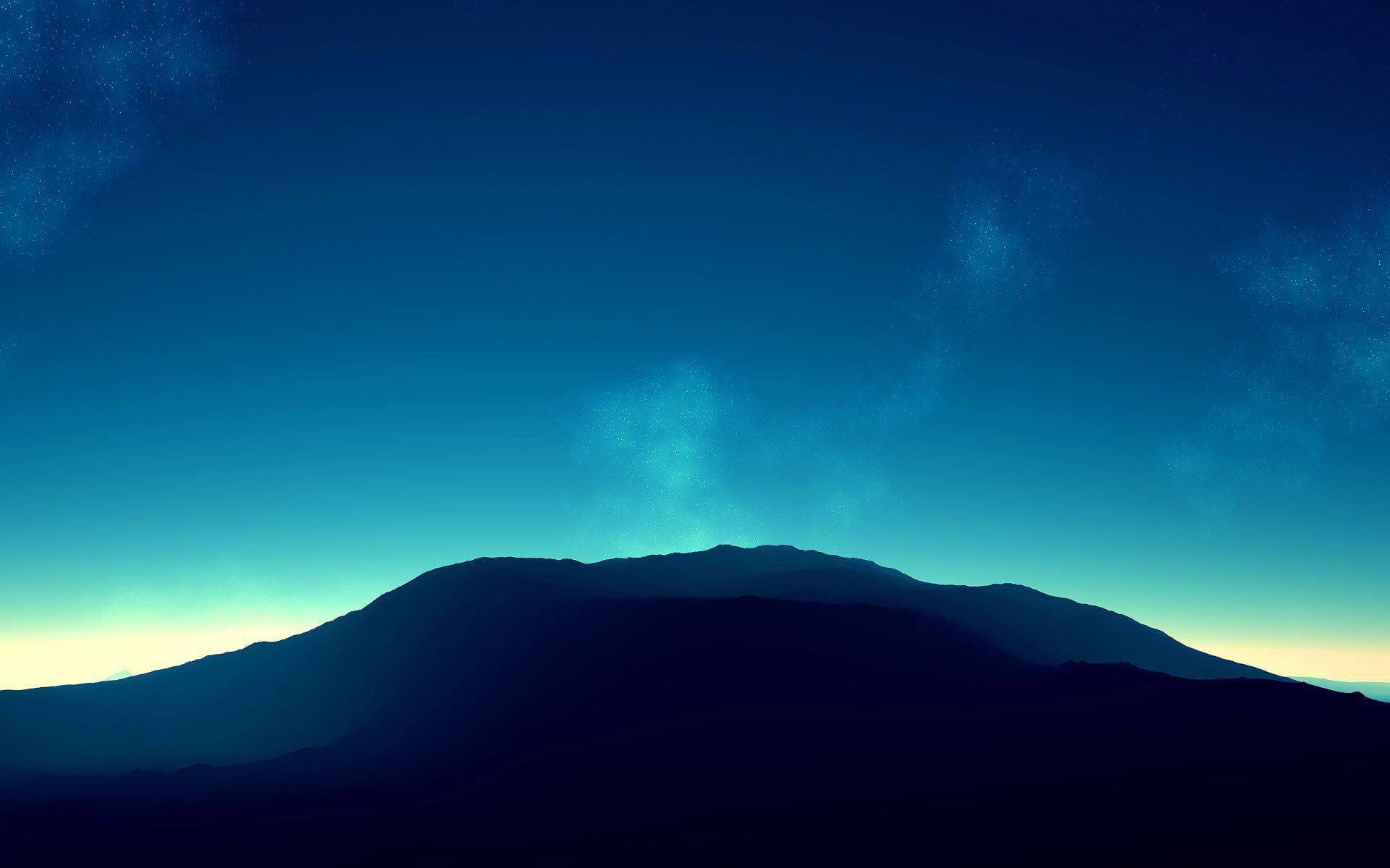 Silhouette montagna blu notturna, 1920x1200 WUXGA, Laptop