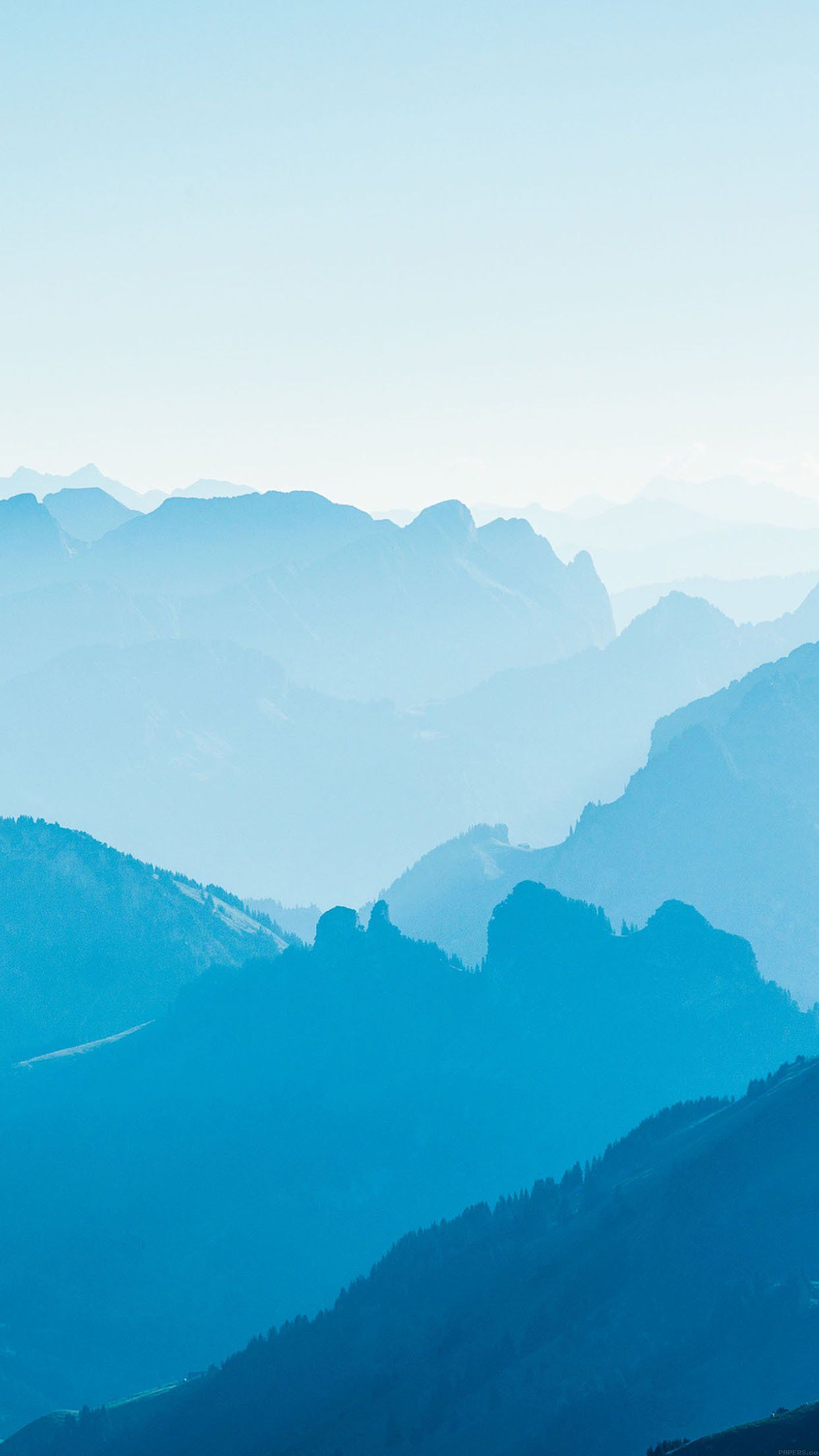Montagne blu nella nebbia, 1242x2208 Full HD Verticale, Samsung Galaxy