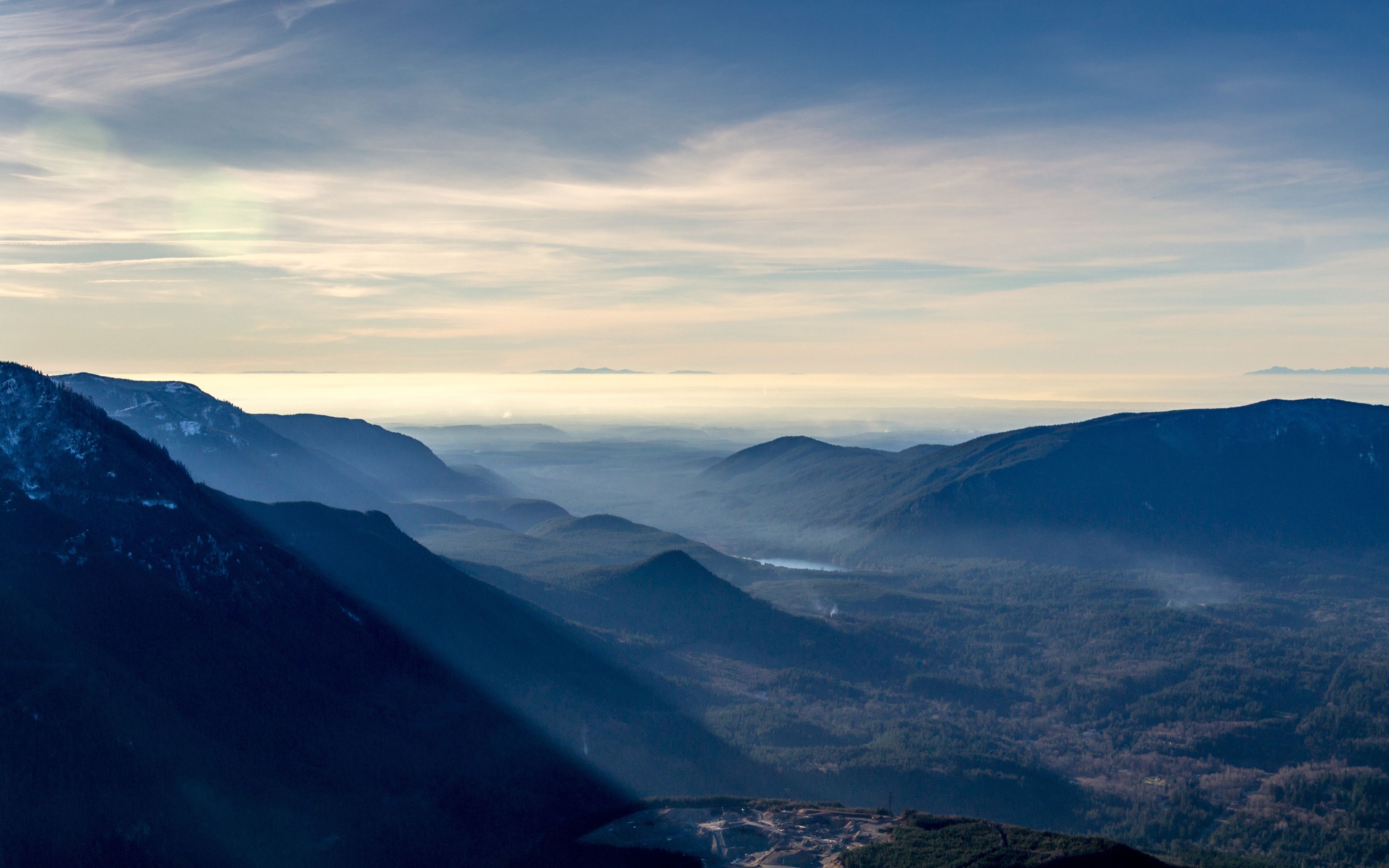Montagne blu nebbia valle, 4000x2500 4K Ultra HD, Monitor 4K