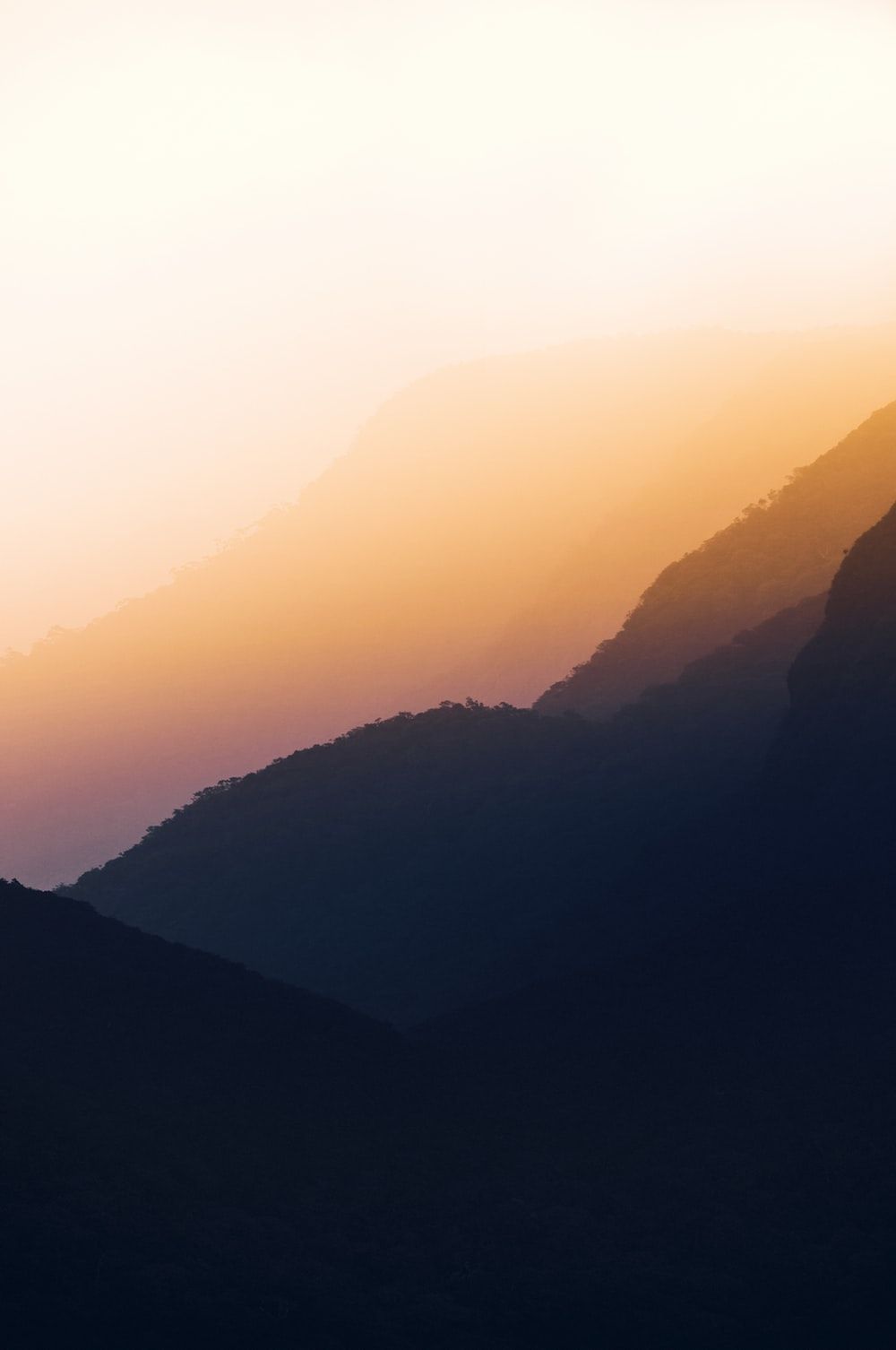 Montagne al tramonto silhouette, sfondi iPhone, 1000x1506 Verticale, iPhone