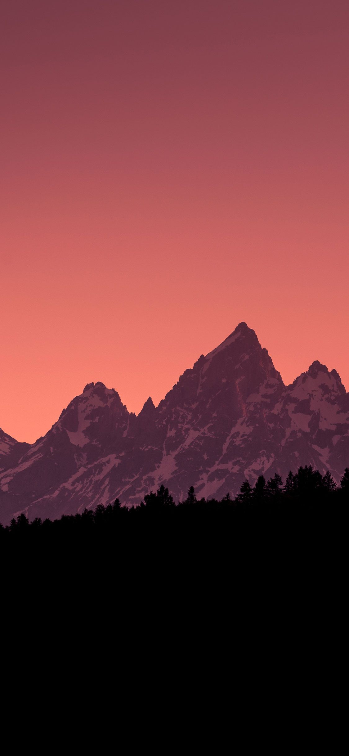 Montagne al tramonto rosa, 1125x2436 Verticale, iPhone Air