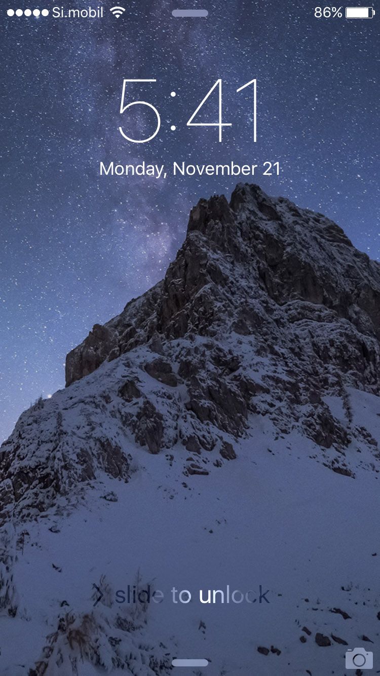 montagna innevata cielo stellato, 750x1334 Full HD Verticale, iPhone Plus