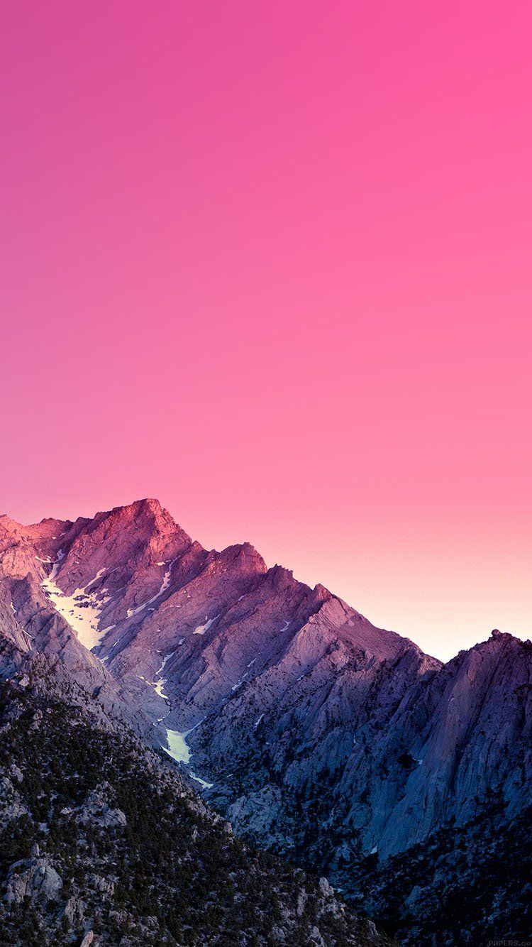 Montagna con cielo rosa, 750x1334 Full HD Verticale, iPhone Air