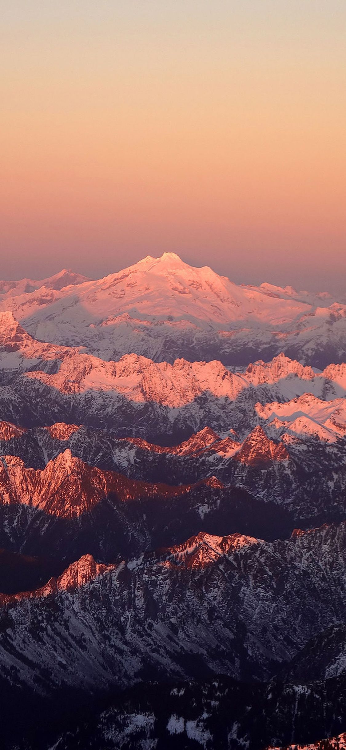 Montagne innevate al tramonto, 1125x2436 Verticale, iPhone Pro