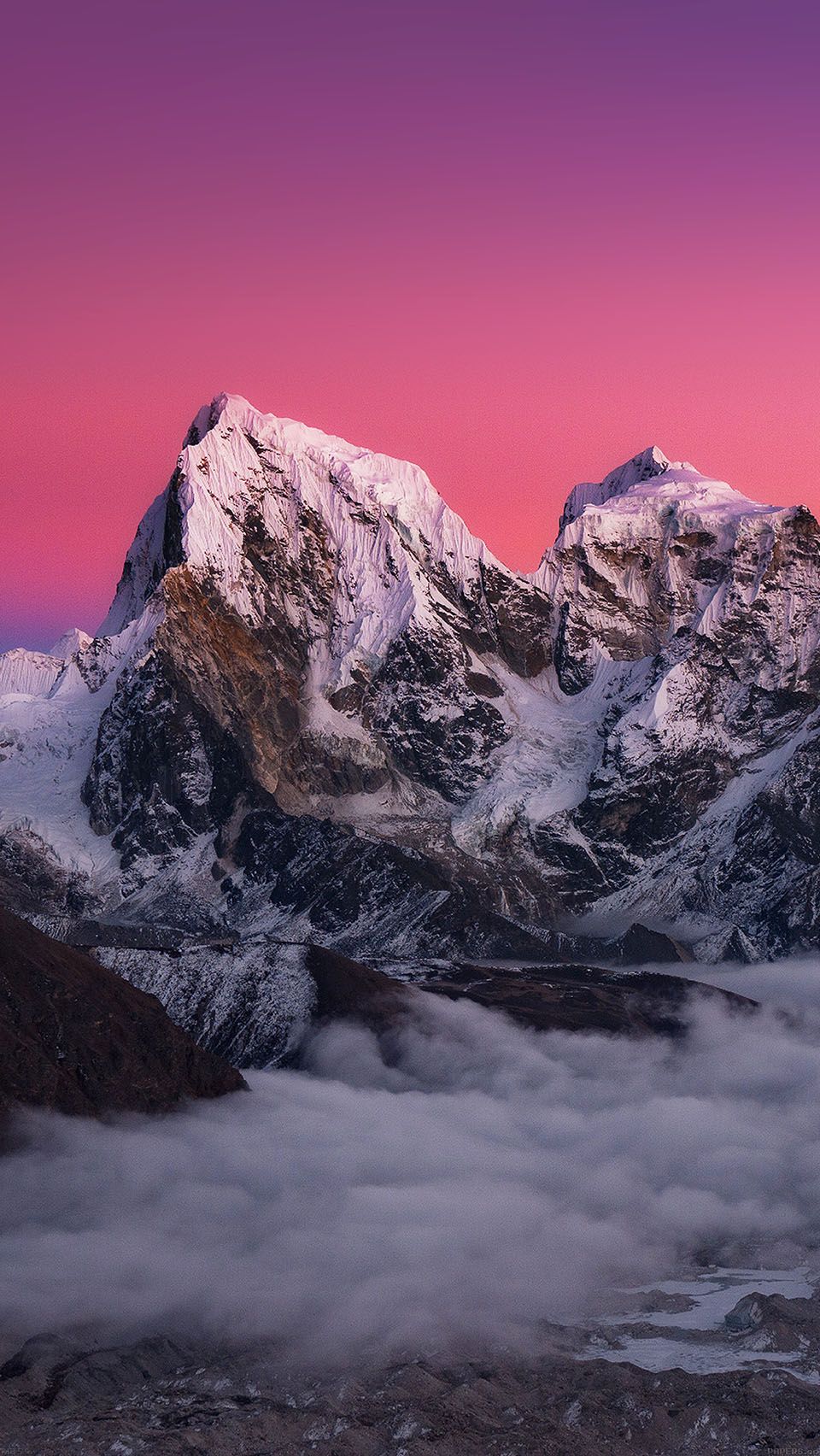 Montagna innevata al tramonto, 960x1704 Full HD Verticale, iPhone