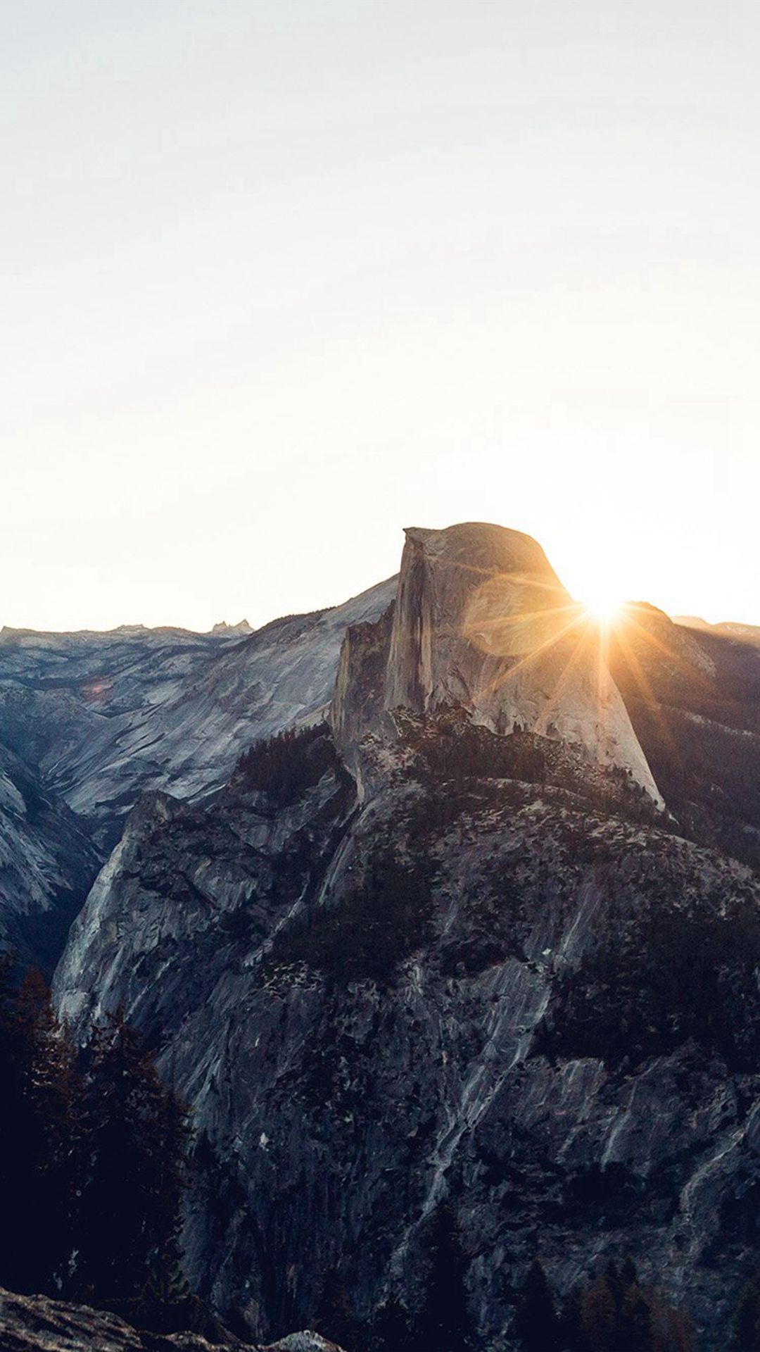 Half Dome Yosemite tramonto, 1080x1920 Full HD Verticale, iPhone