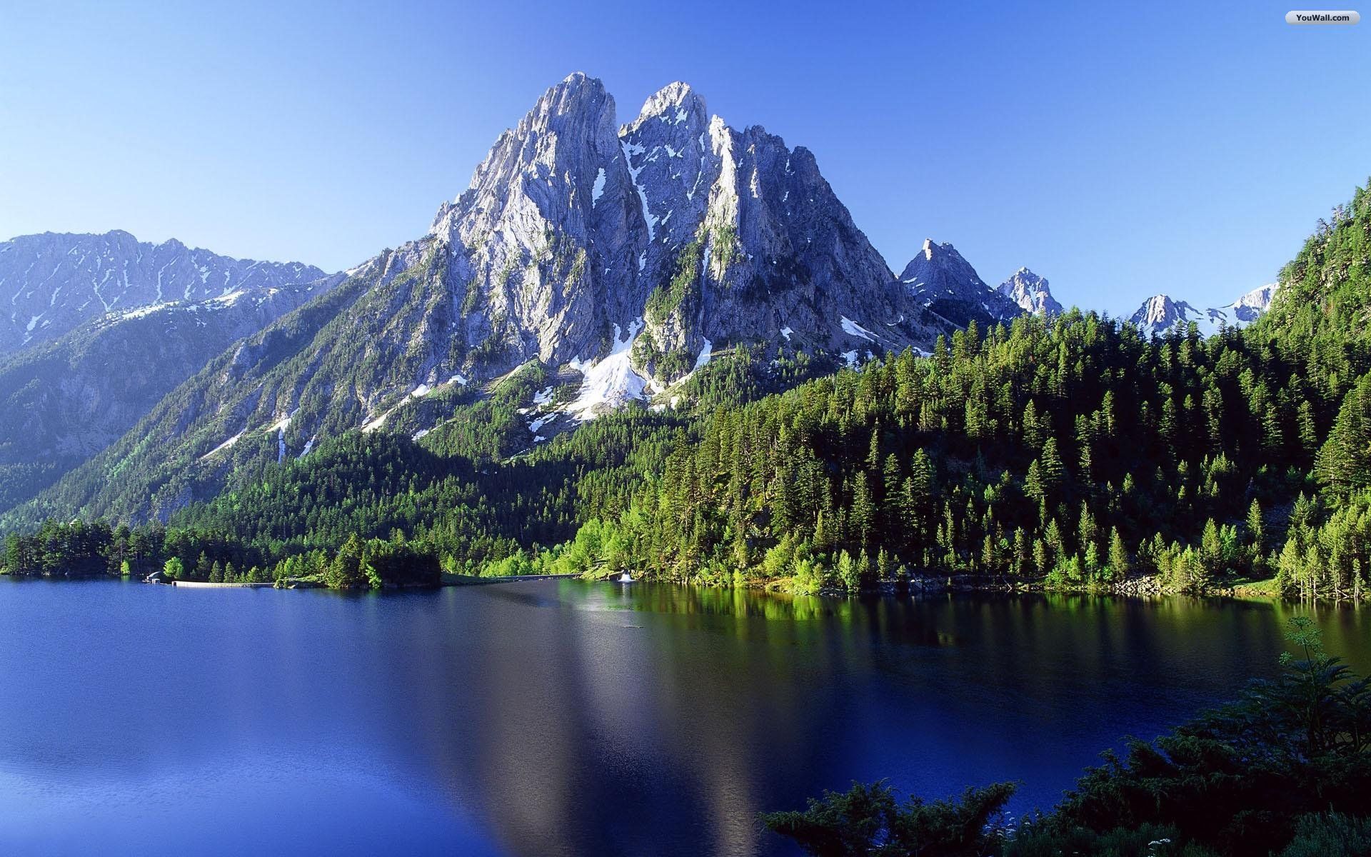 Montagna rocciosa con lago blu, 1920x1200 WUXGA, Laptop