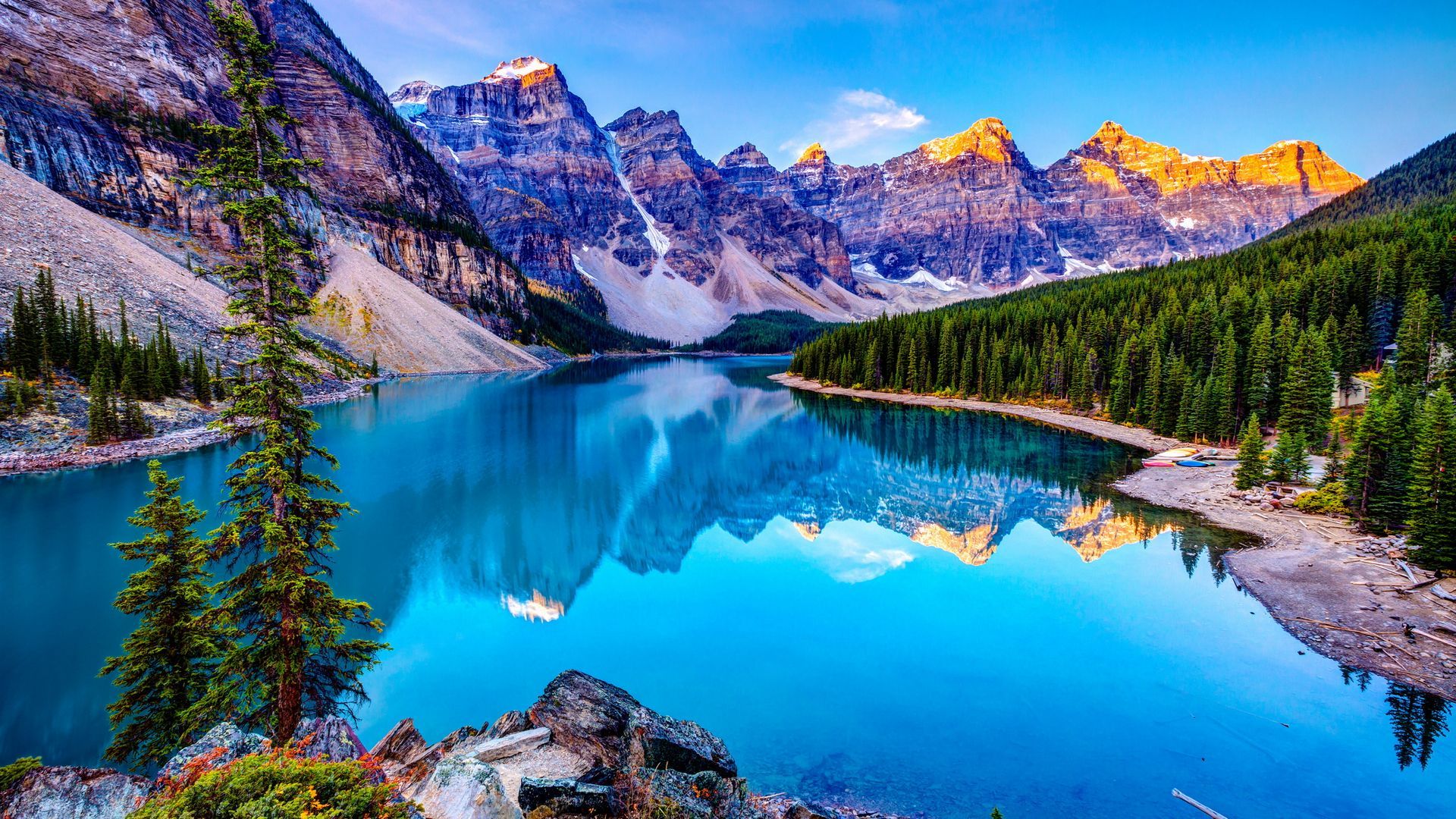 Lago Moraine montagne Canada, 1920x1080 1080p, Laptop