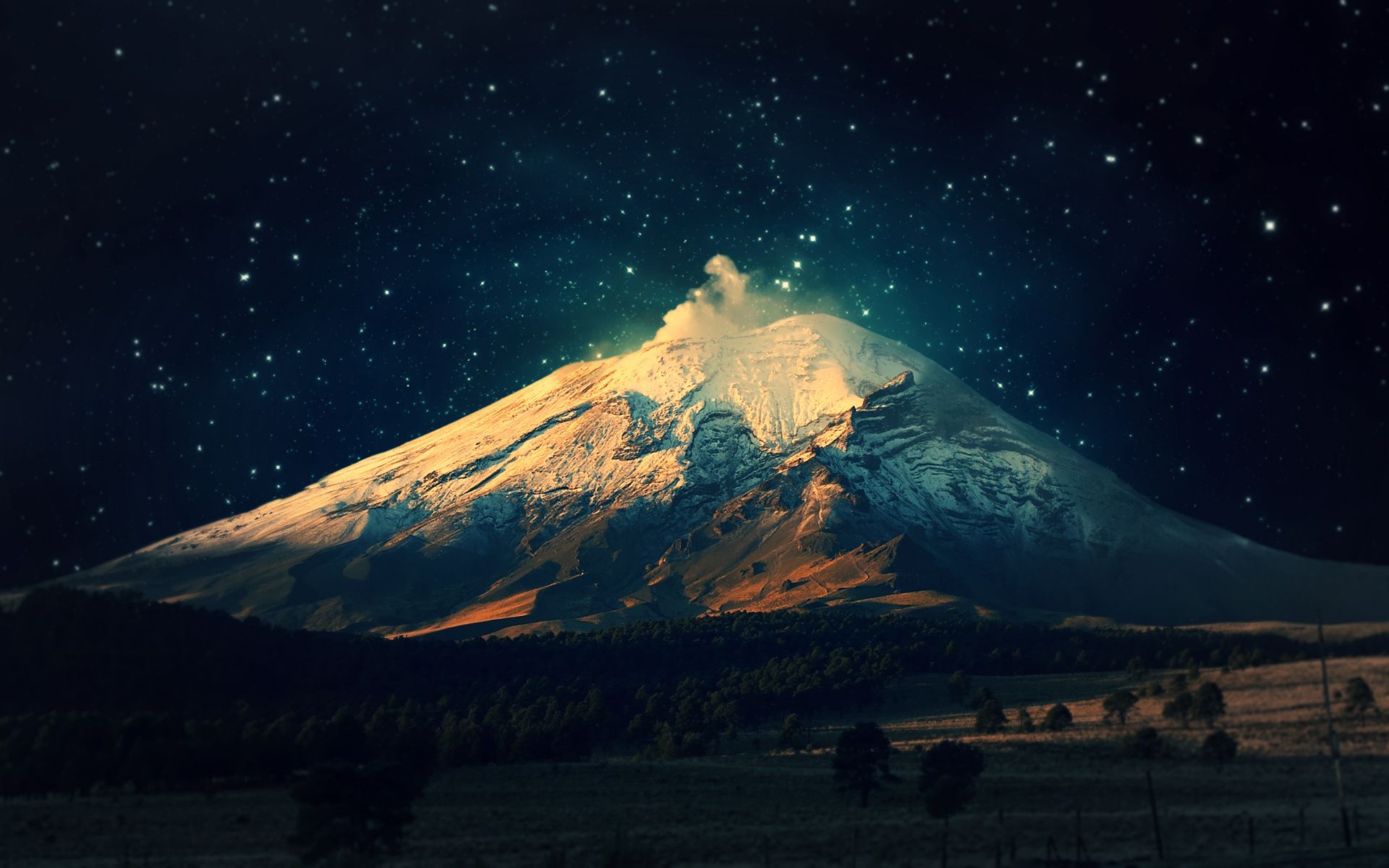Montagna innevata notte stellata, 1920x1200 Full HD+ WUXGA, PC