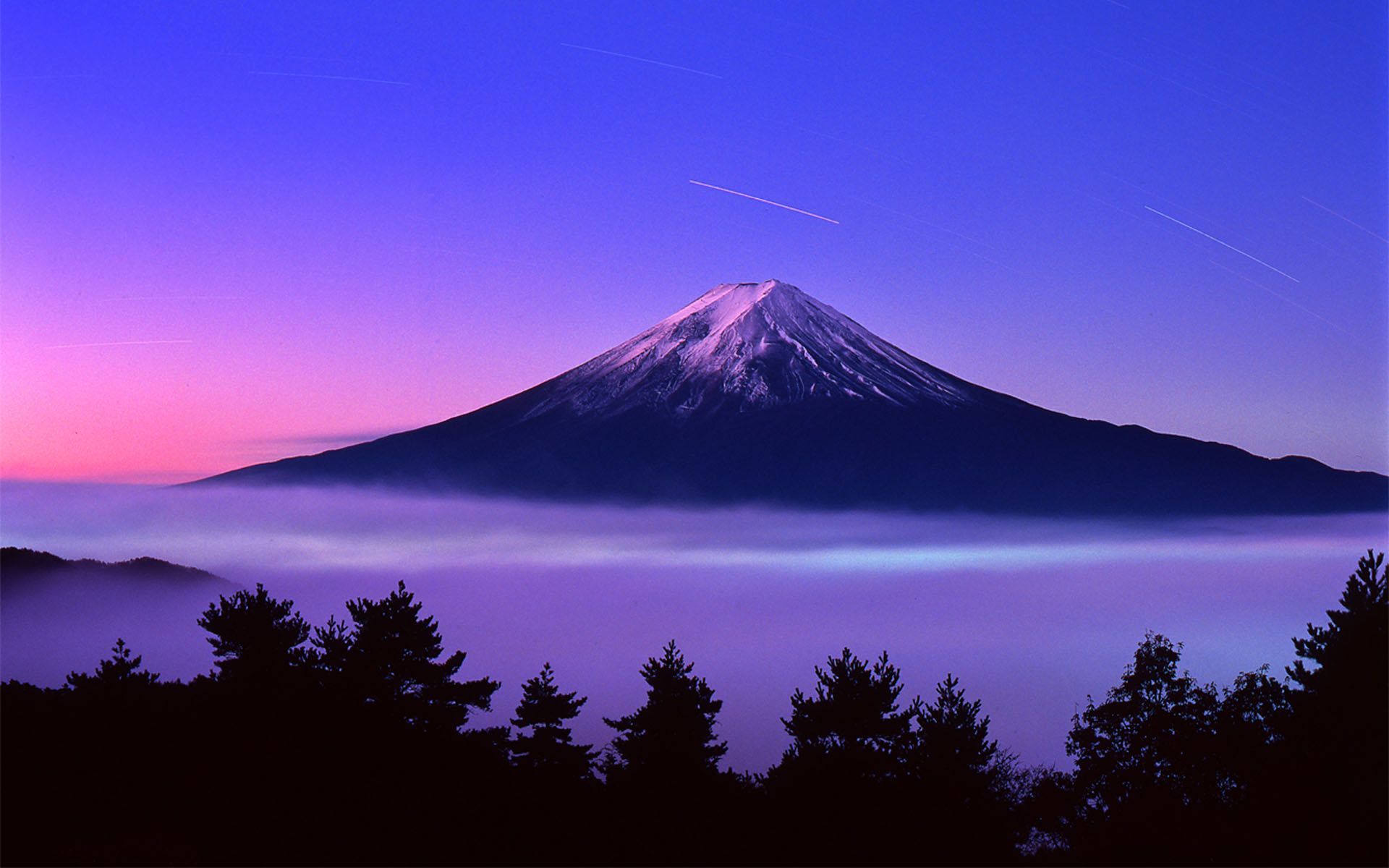 Monte Fuji all'alba viola, vulcano, 1920x1200 WUXGA, Desktop