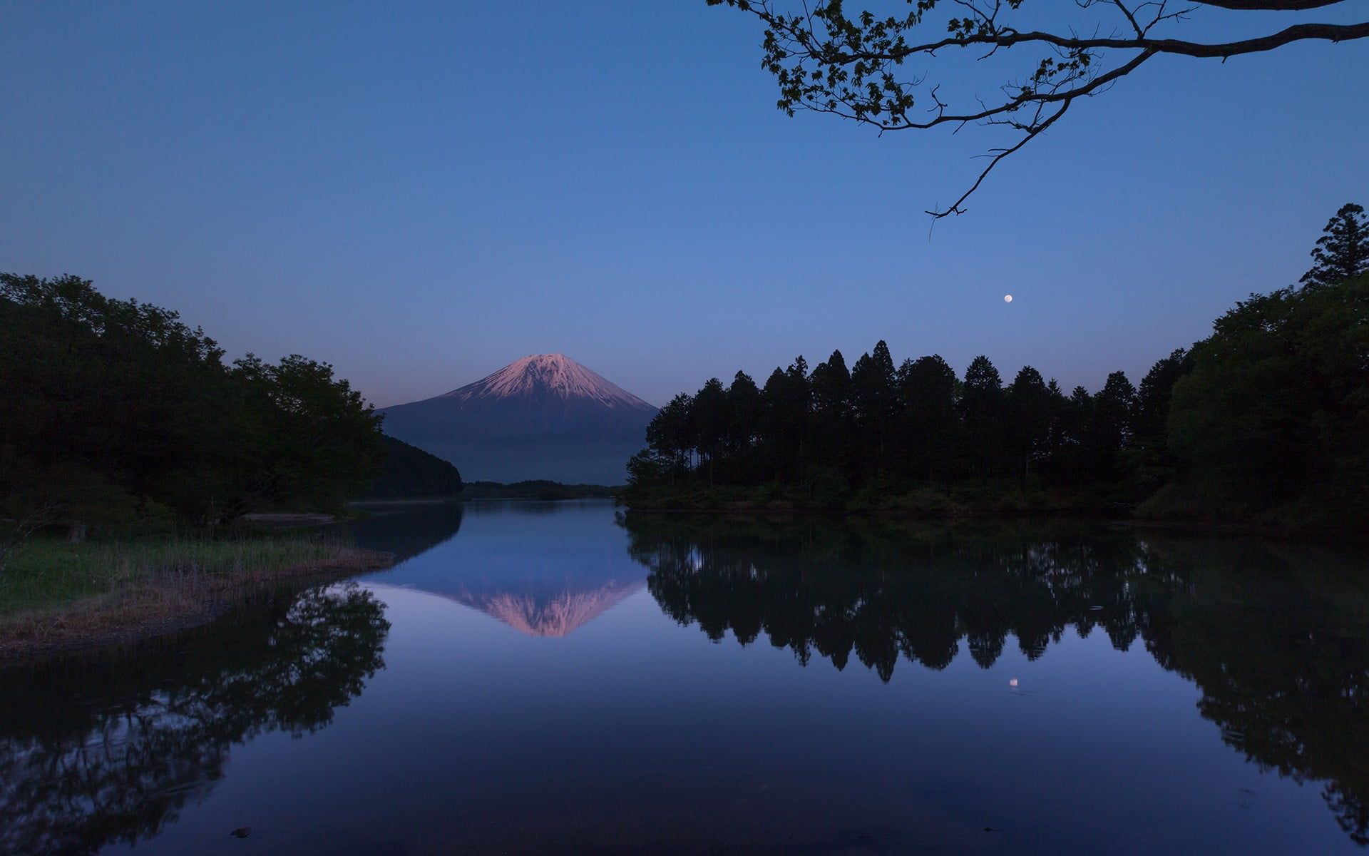 Monte Fuji al crepuscolo, lago, 1920x1200 WUXGA, iMac