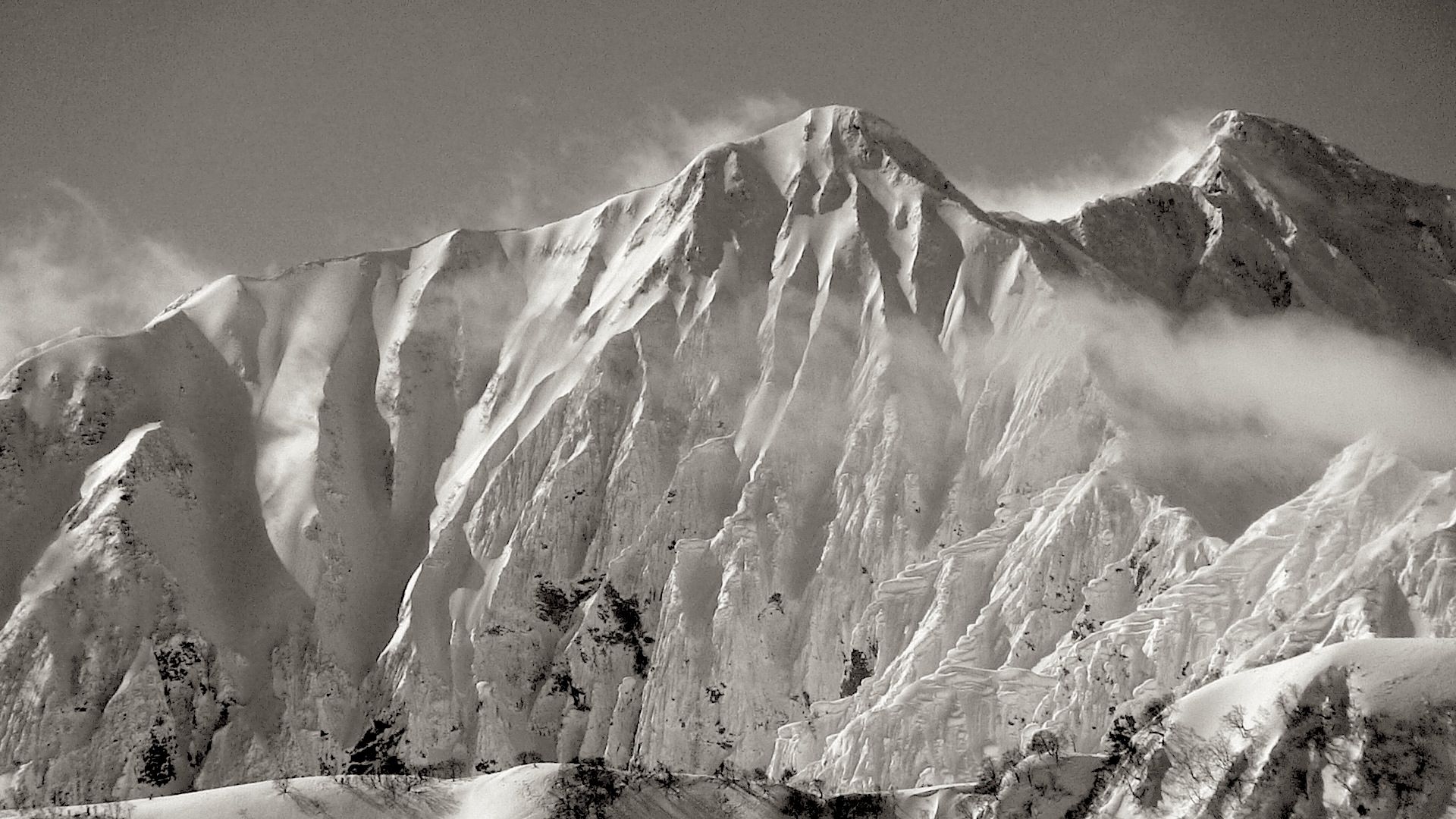 Montagne innevate seppia, 1920x1080 Full HD 1080p, PC Desktop