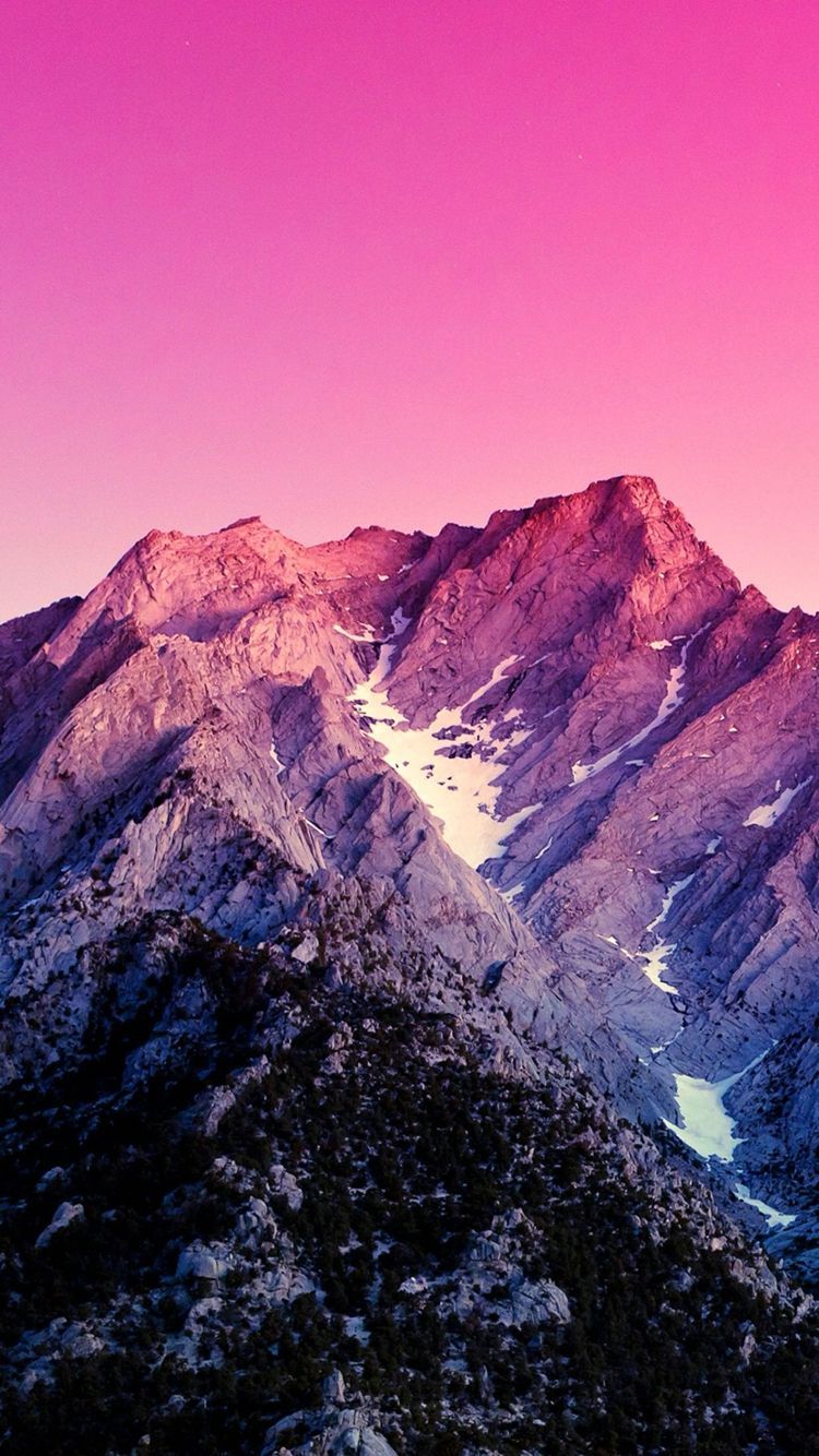 Montagne rosa al tramonto, 750x1334 Full HD Verticale, iPhone