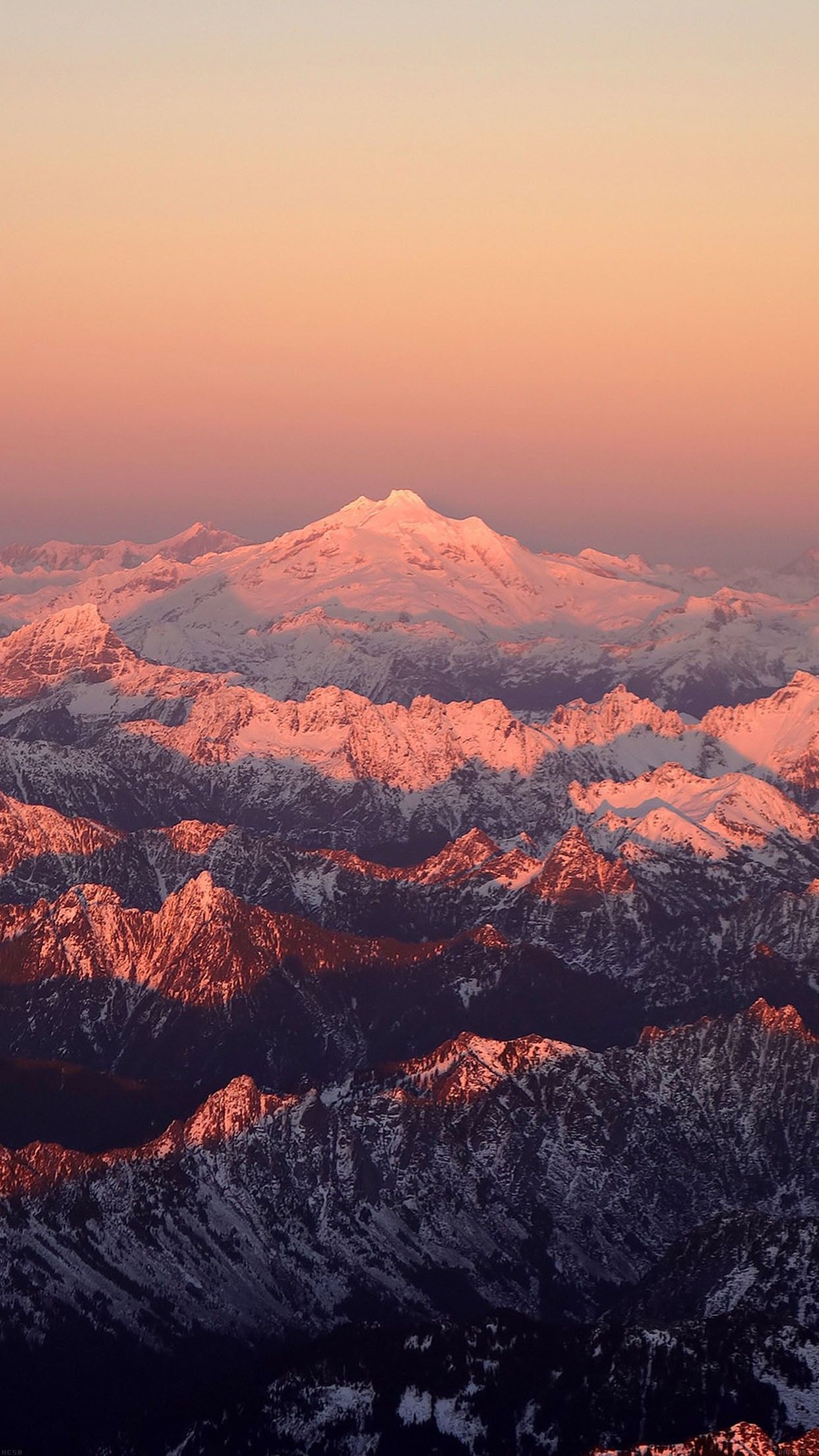 Montagne innevate al tramonto, 1242x2208 Verticale, Xiaomi