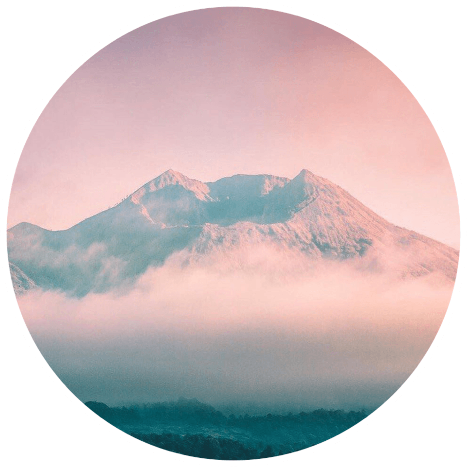 Montagna innevata cerchio rosa, 960x960 HD, iMac
