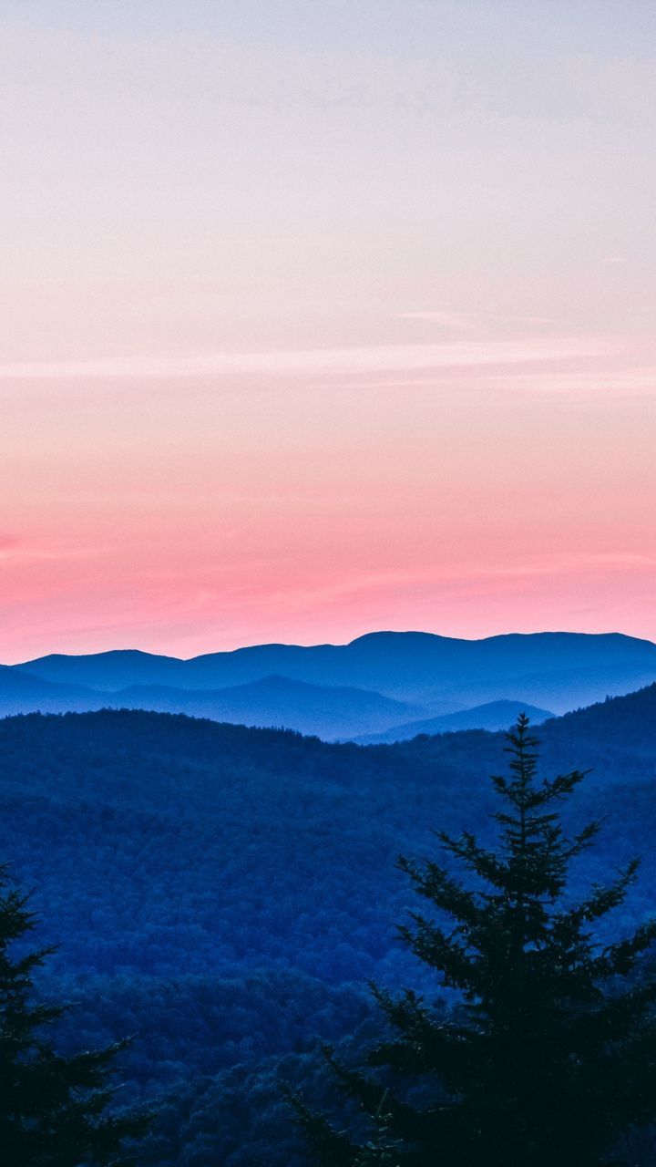 Montagne al tramonto rosa, 720x1280 Verticale, Mobile