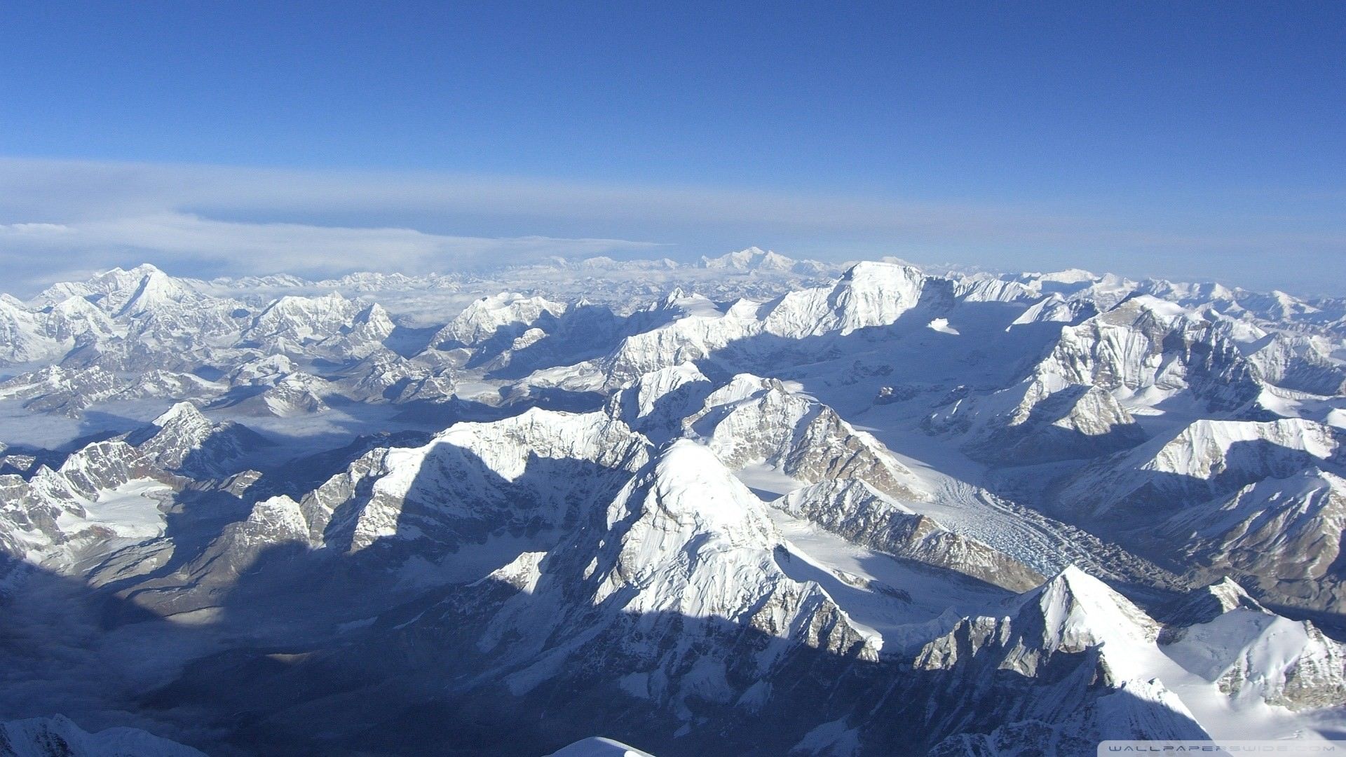 Catena montuosa innevata dall'alto, 1920x1080 Full HD 1080p, PC