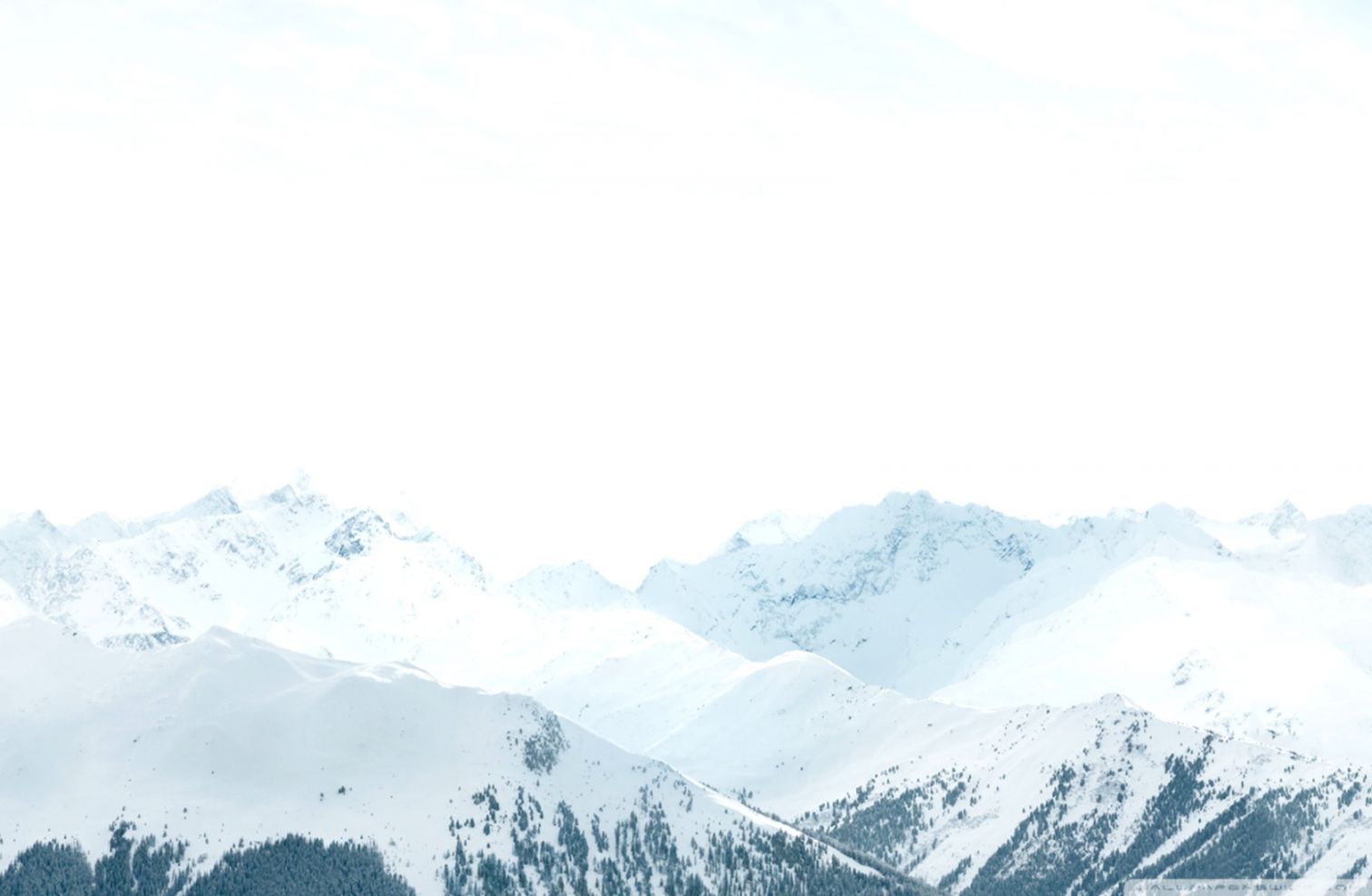 Montagne innevate cielo bianco, 1512x987 720p, Laptop