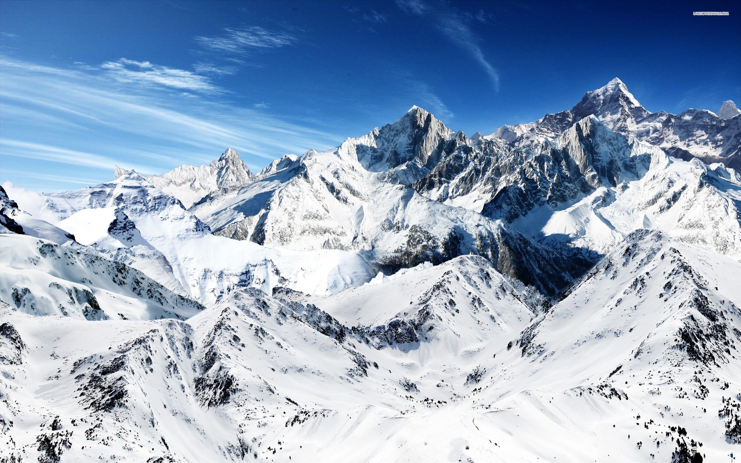 Catena montuosa innevata, 2560x1600 2K, Desktop