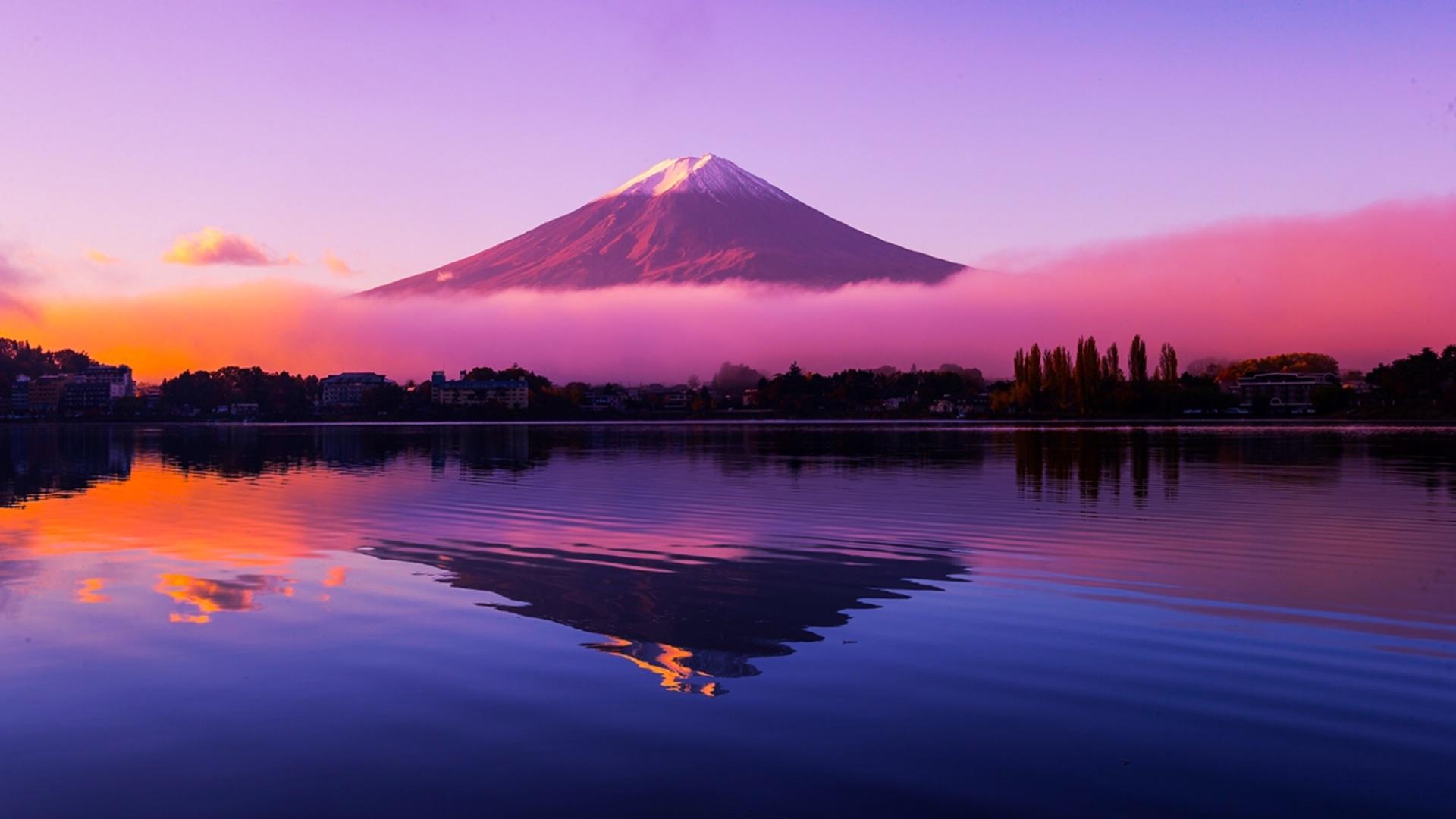 Monte Fuji all'alba viola, 2560x1600 WQXGA, Desktop