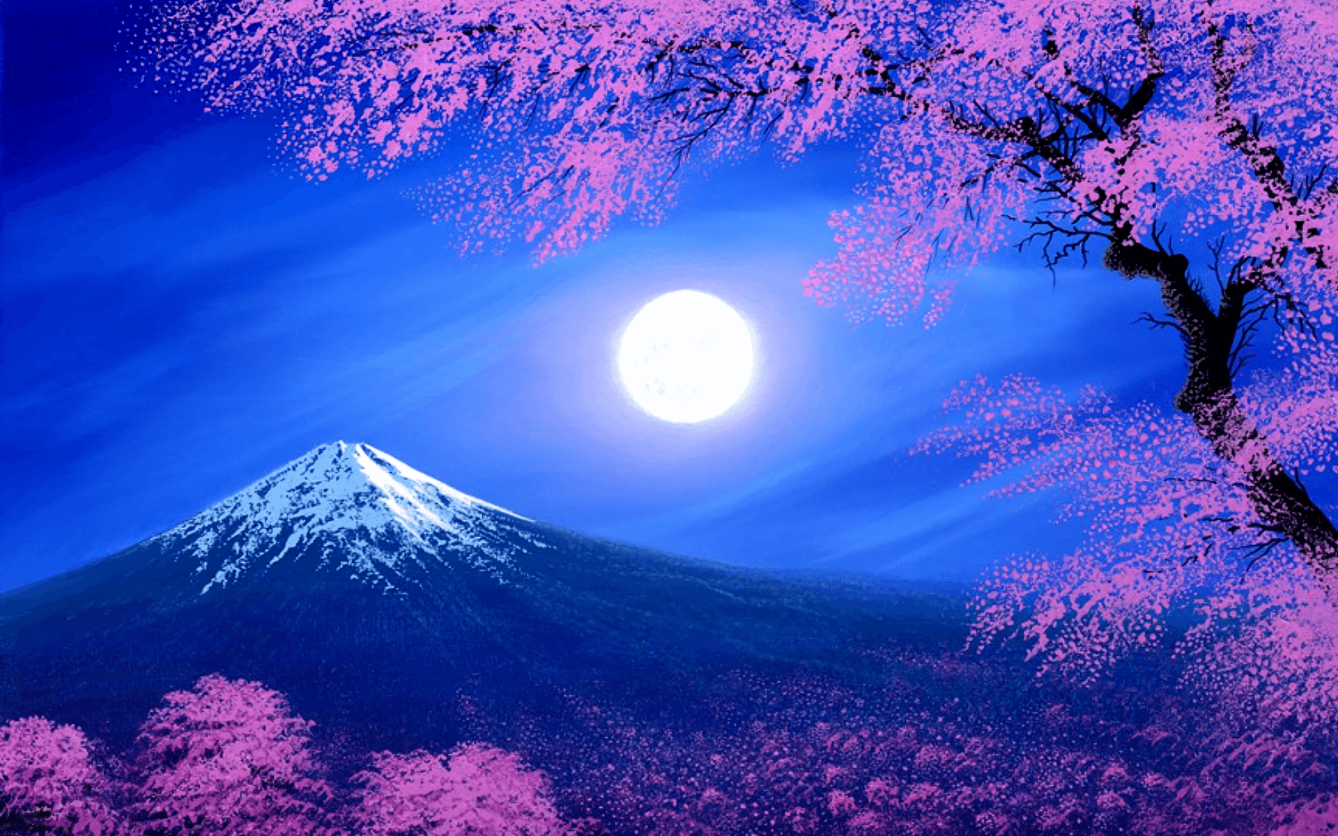 Monte Fuji con ciliegi in fiore, 1920x1080 Full HD, Desktop