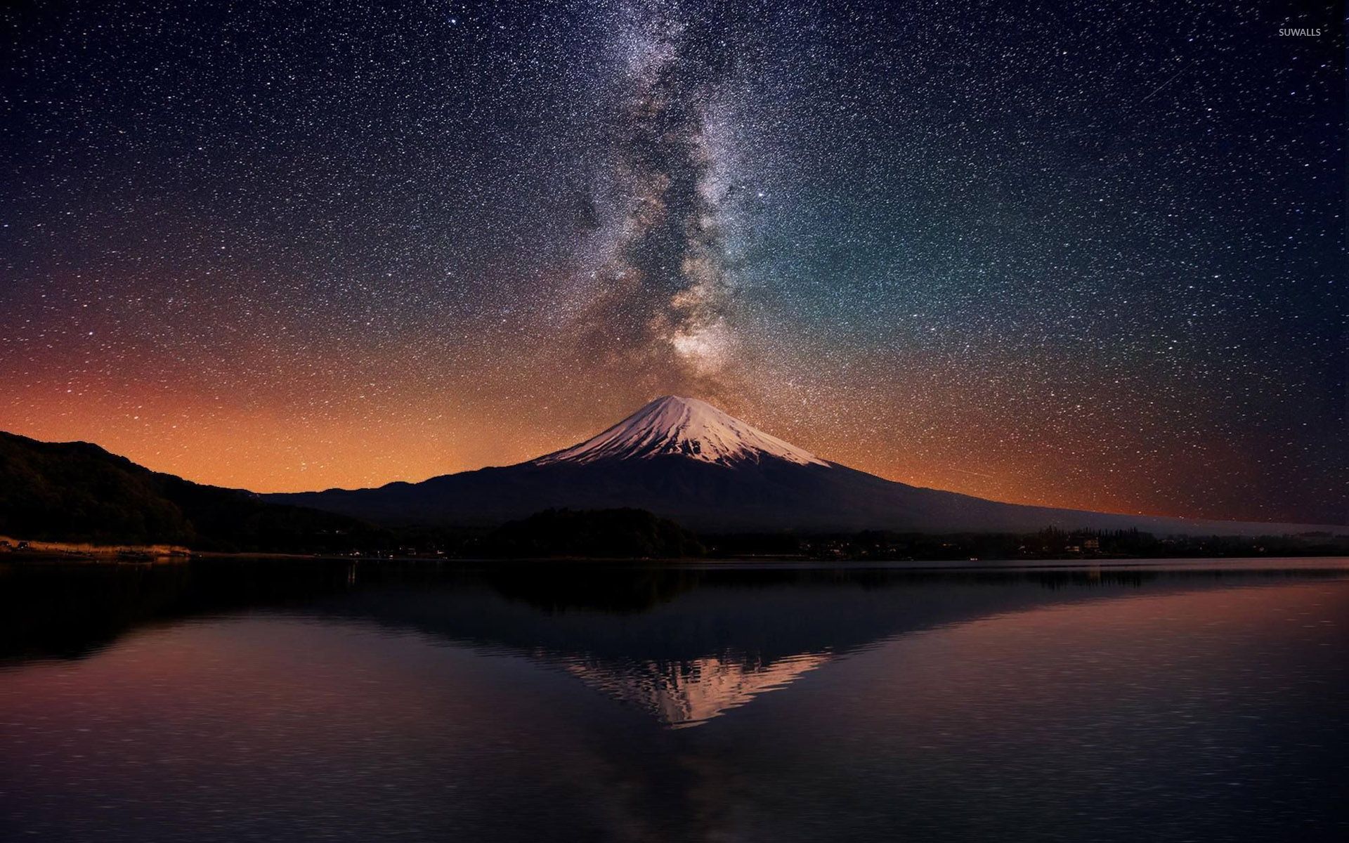 Monte Fuji al tramonto viola, 1920x1080 Full HD, Laptop