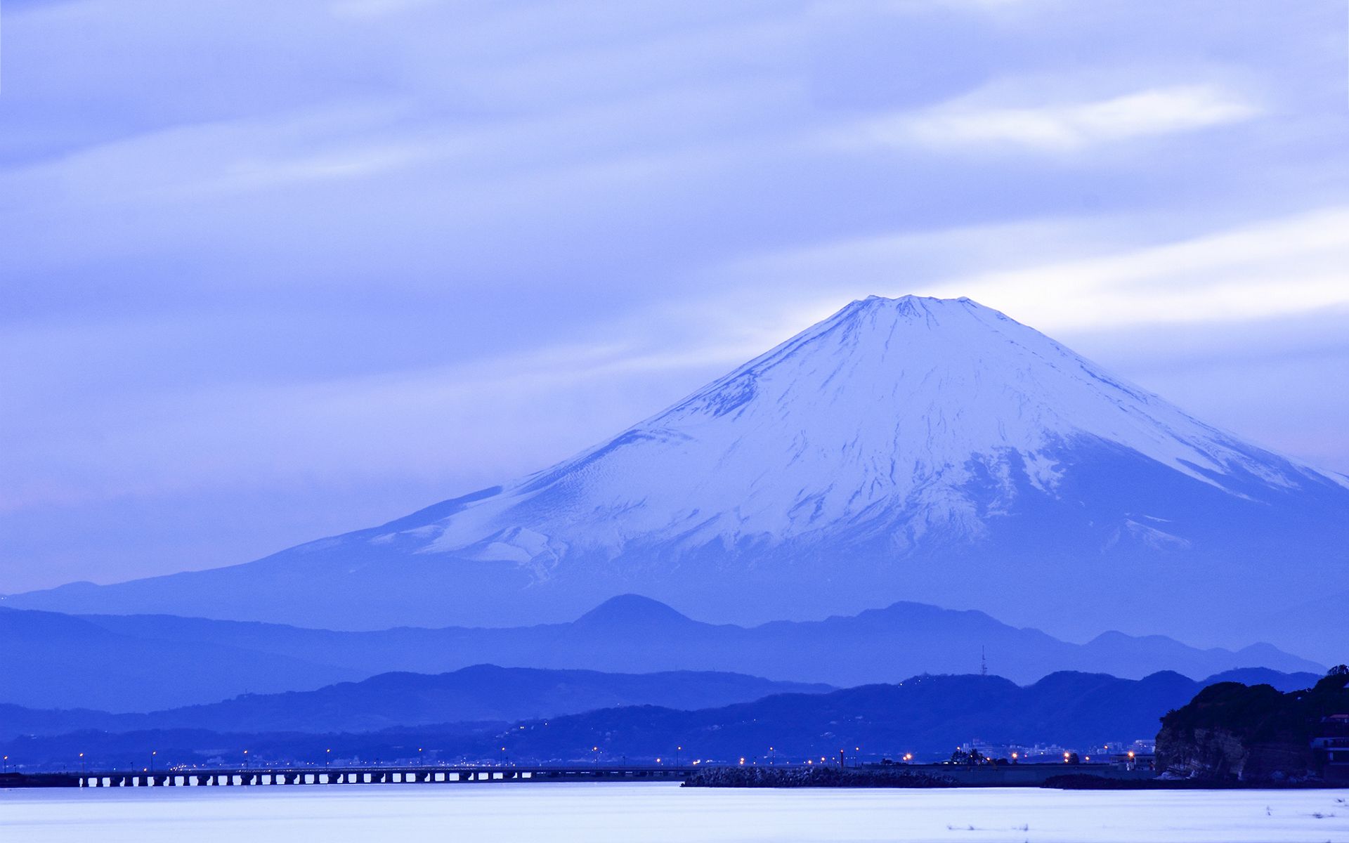 Monte Fuji minimalista notturno, 2430x1823 Hi-Res, iMac