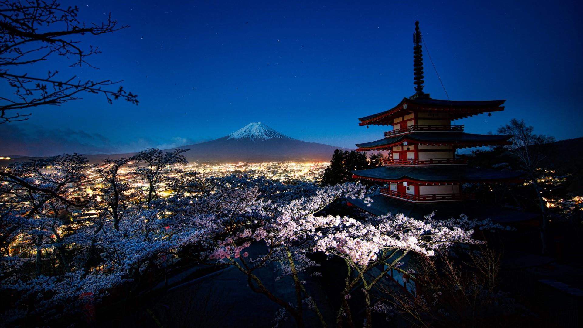 Monte Fuji al tramonto, riflesso lago, 2048x1363 Hi-Res, iMac