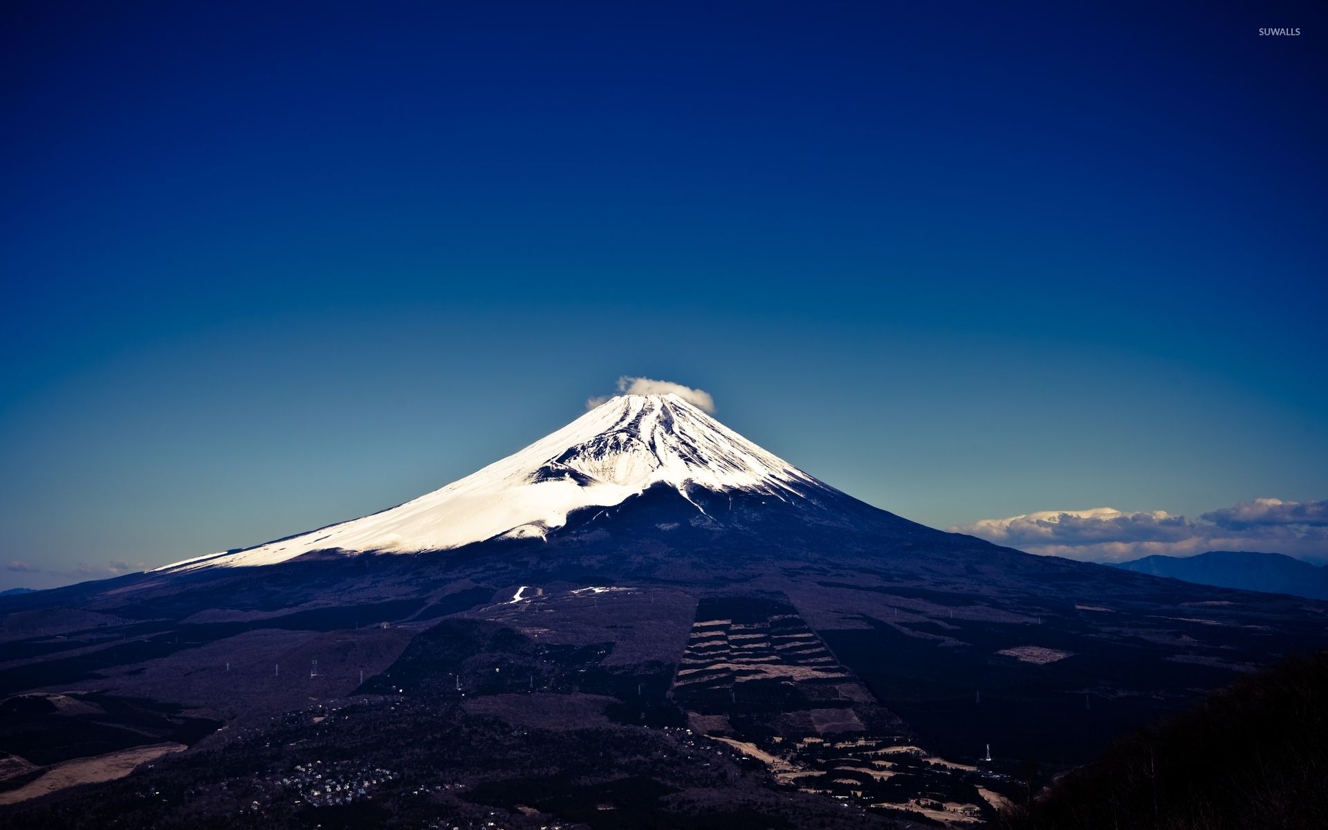 Monte Fuji notturno con nebbia, 1920x1200 Full HD+ WUXGA, Desktop
