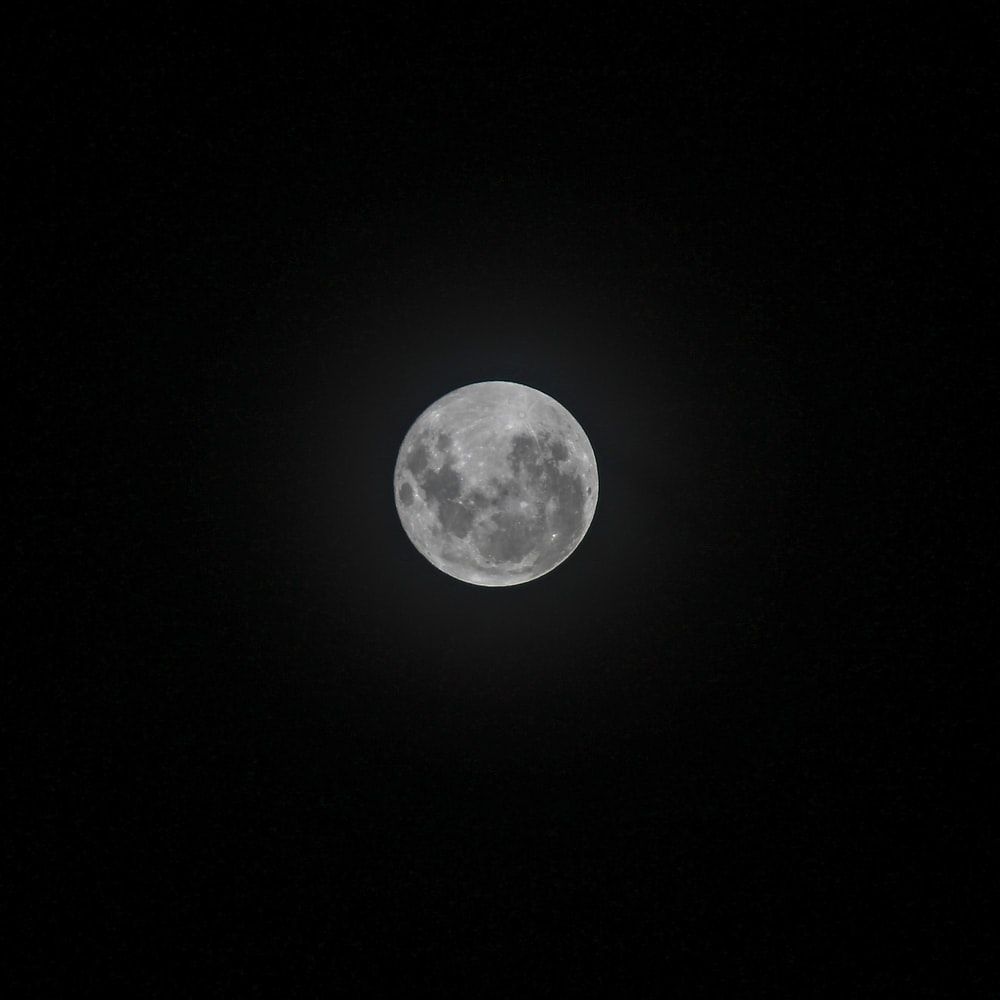 Luna piena cielo nero, 1000x1000 HD, iMac