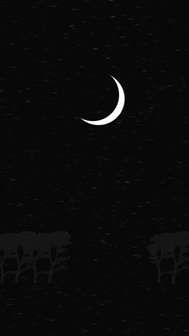 Luna crescente su cielo nero, 720x1280 Verticale, Mobile