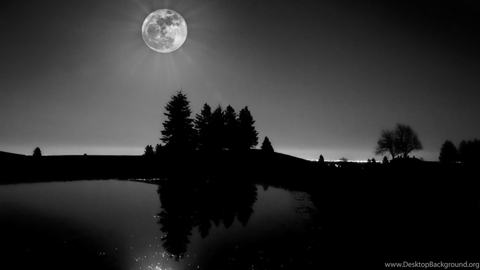 Luna piena bianco e nero, 1920x1080 1080p, PC Desktop